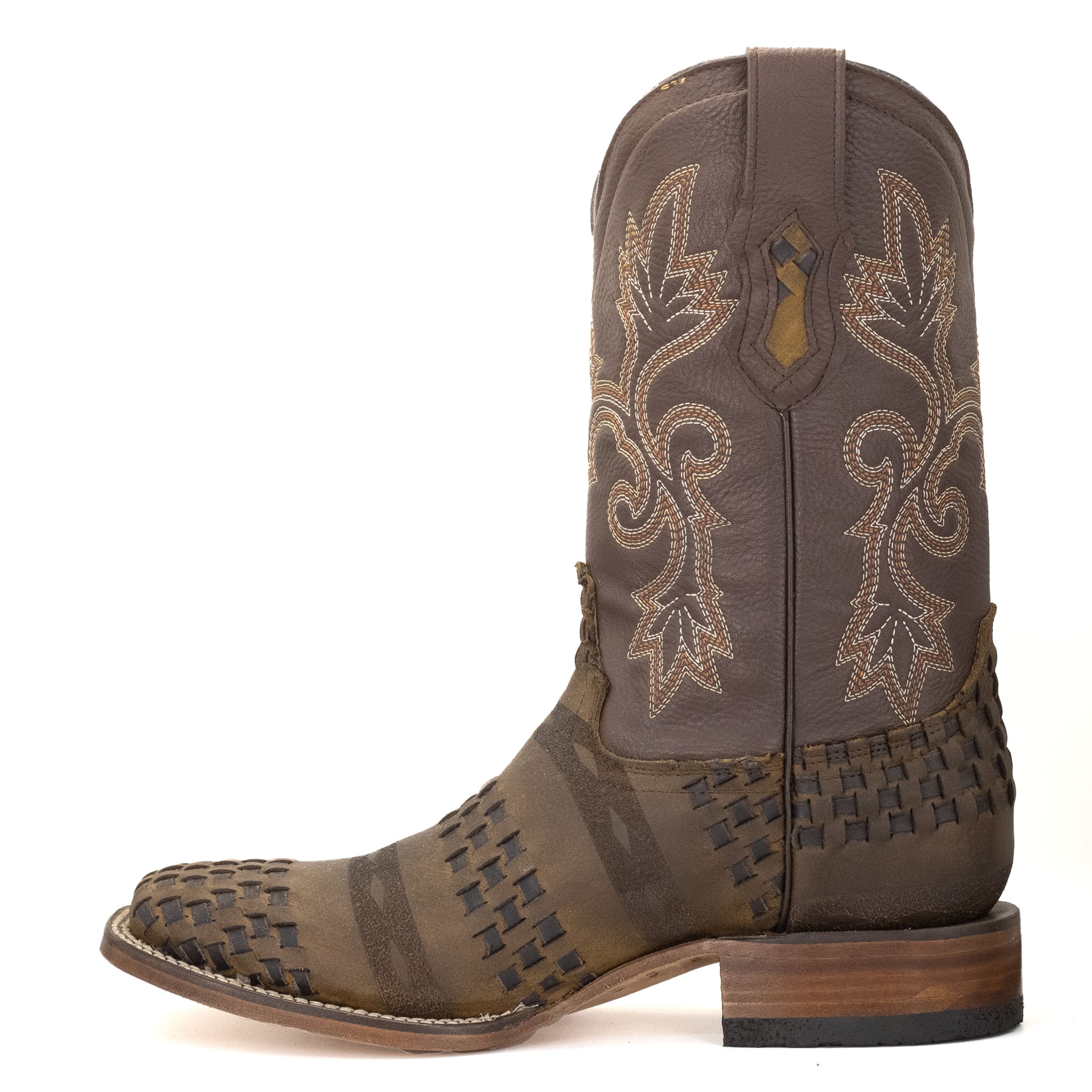 BOTA VAQUERO SM HORMA RODEO DE PETATILLO CON LAZER  CAFE