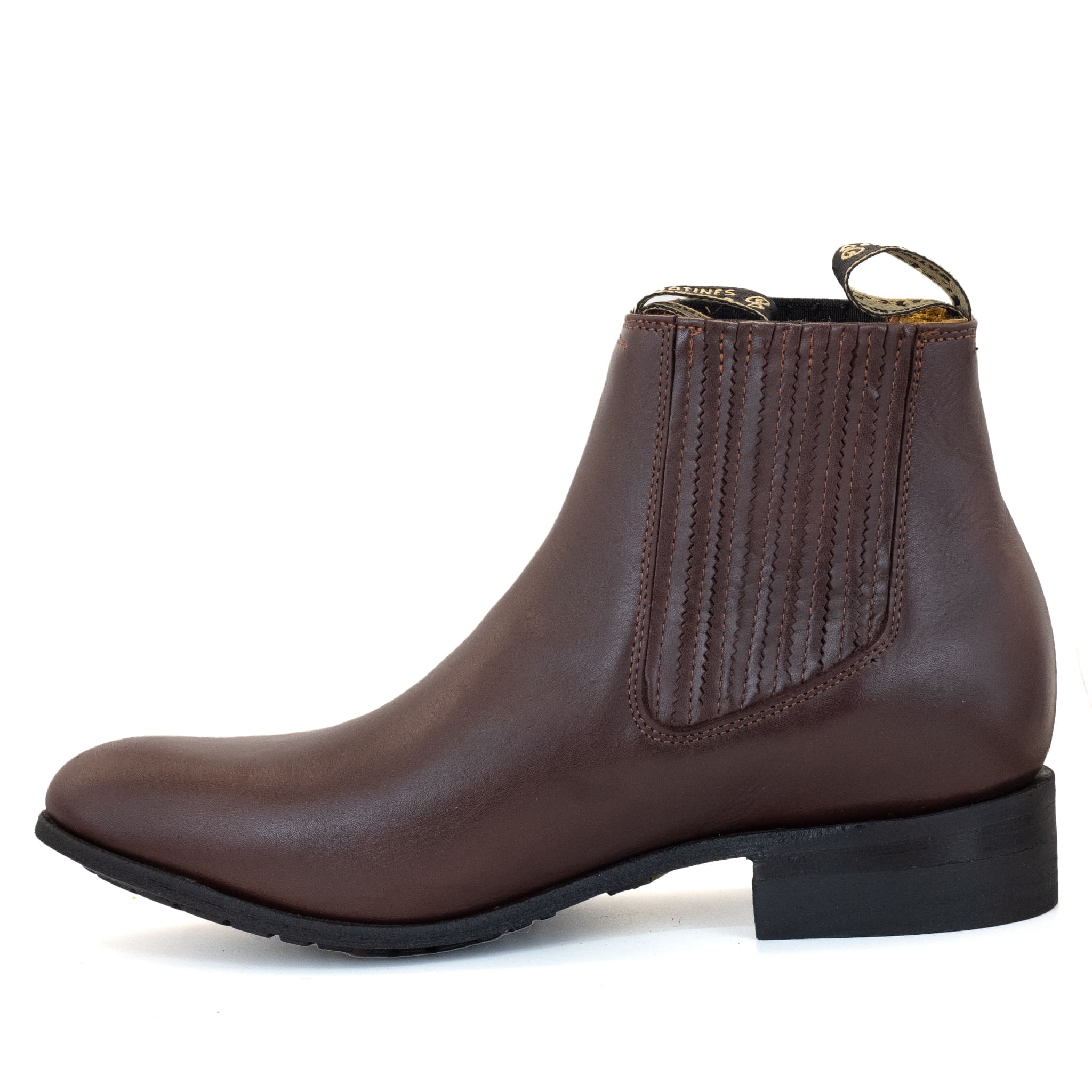 BOTIN ESTRIBO CHARRO SUELA DE HULE VINO