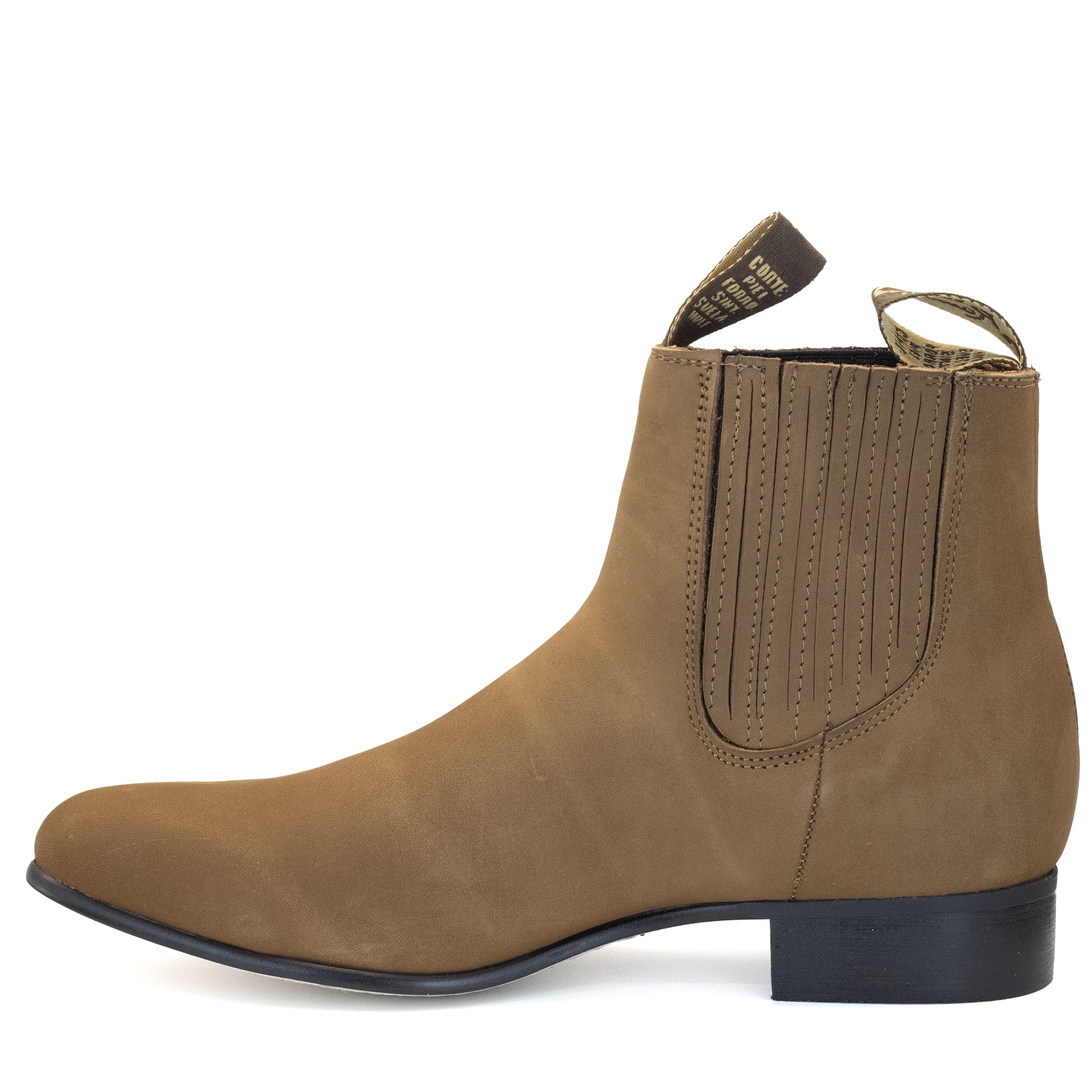BOTIN RAMÍREZ CHARRO DE GAMUZA CON SUELA DE NEOLITE TABACO