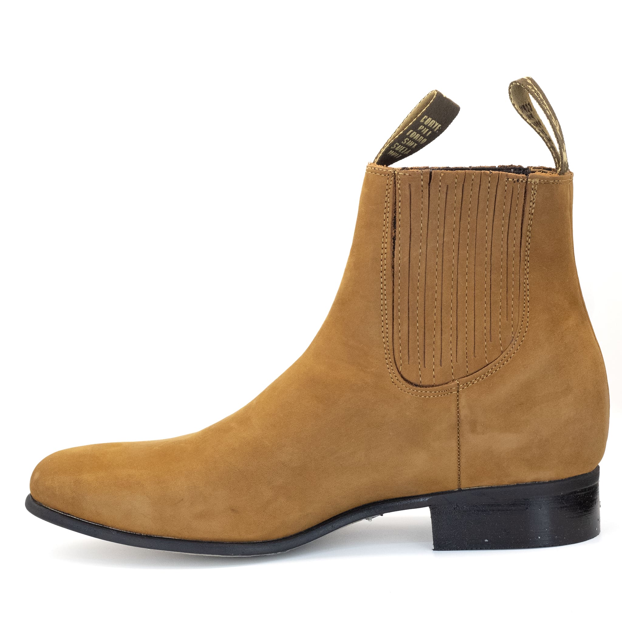 BOTIN RAMÍREZ CHARRO DE GAMUZA CON SUELA DE NEOLITE PAJA
