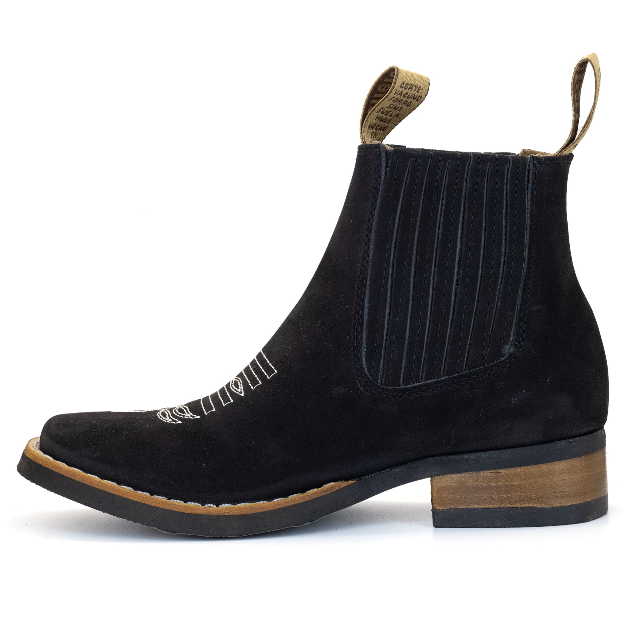 BOTIN GUERRERO CUADRADO NOBUCK NEGRO