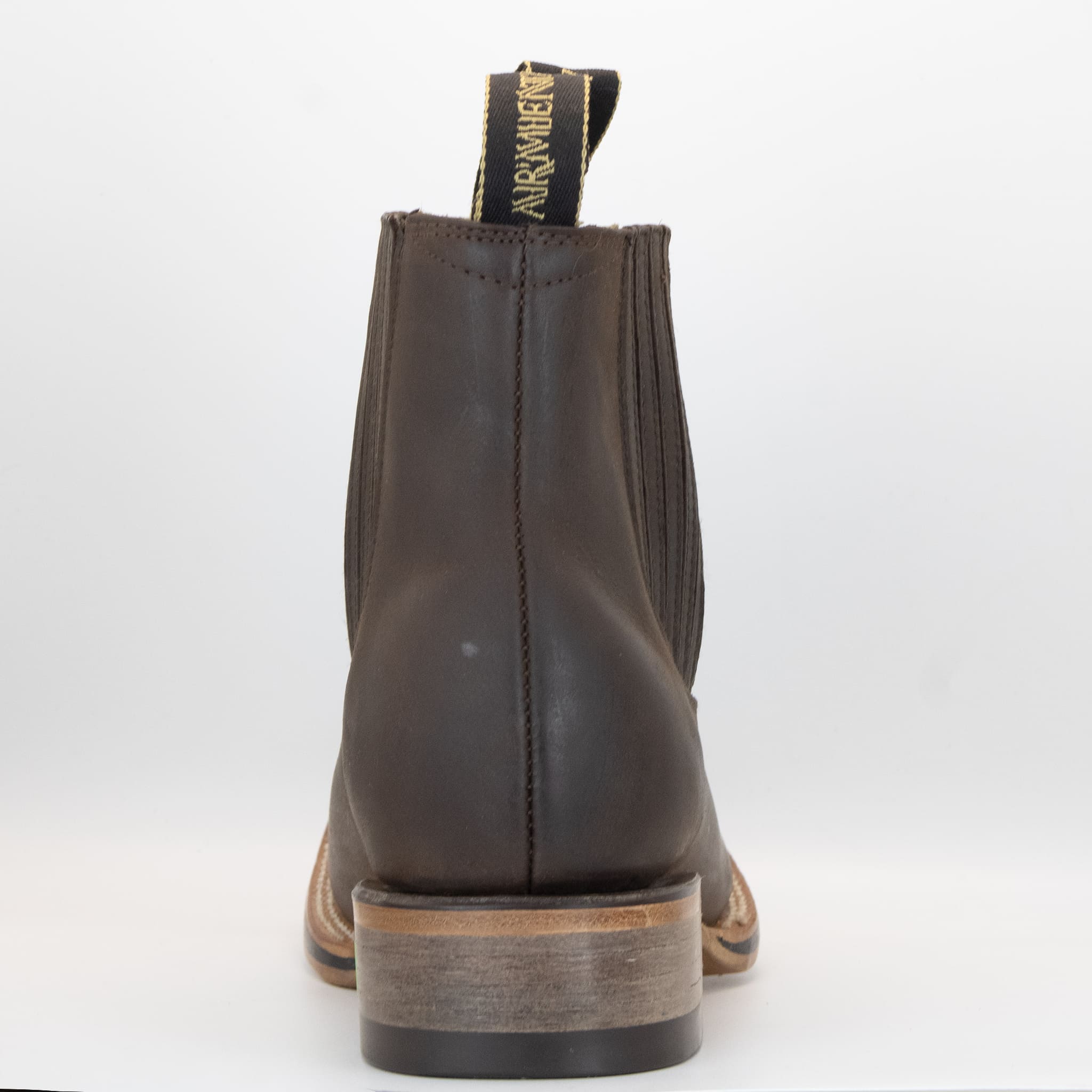 007 BOTIN ARMENTA CUADRADO CON SUELA DE CUERO CRAZY CAFE