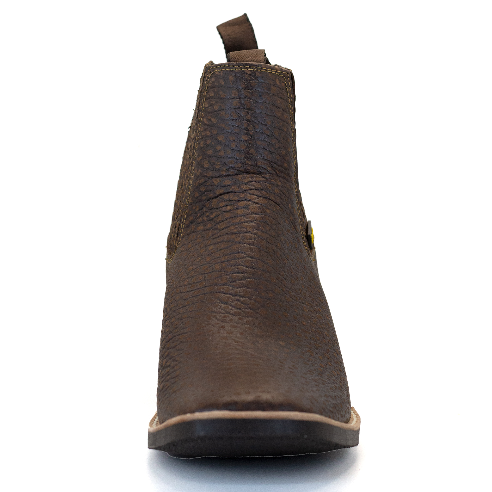 BOTIN EL RANCHERO DE PIEL DE CUELLO DE TORO CAFE