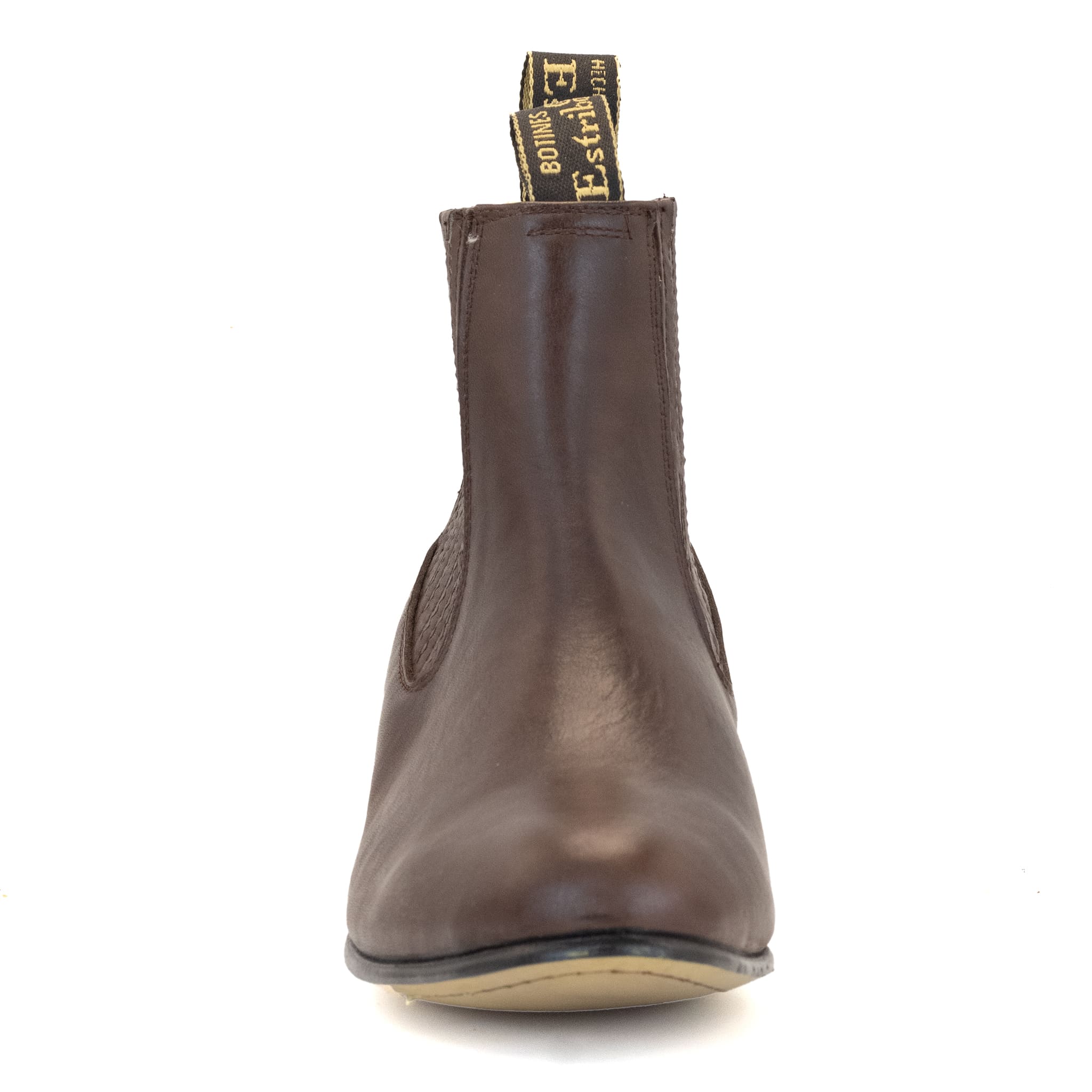 BOTIN ESTRIBO CHARRO SUELA DE CUERO CAFE
