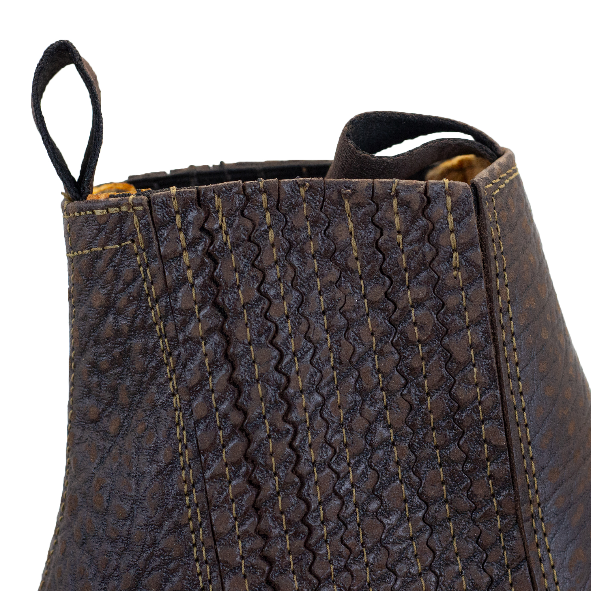 BOTIN EL RANCHERO DE PIEL DE CUELLO DE TORO CAFE