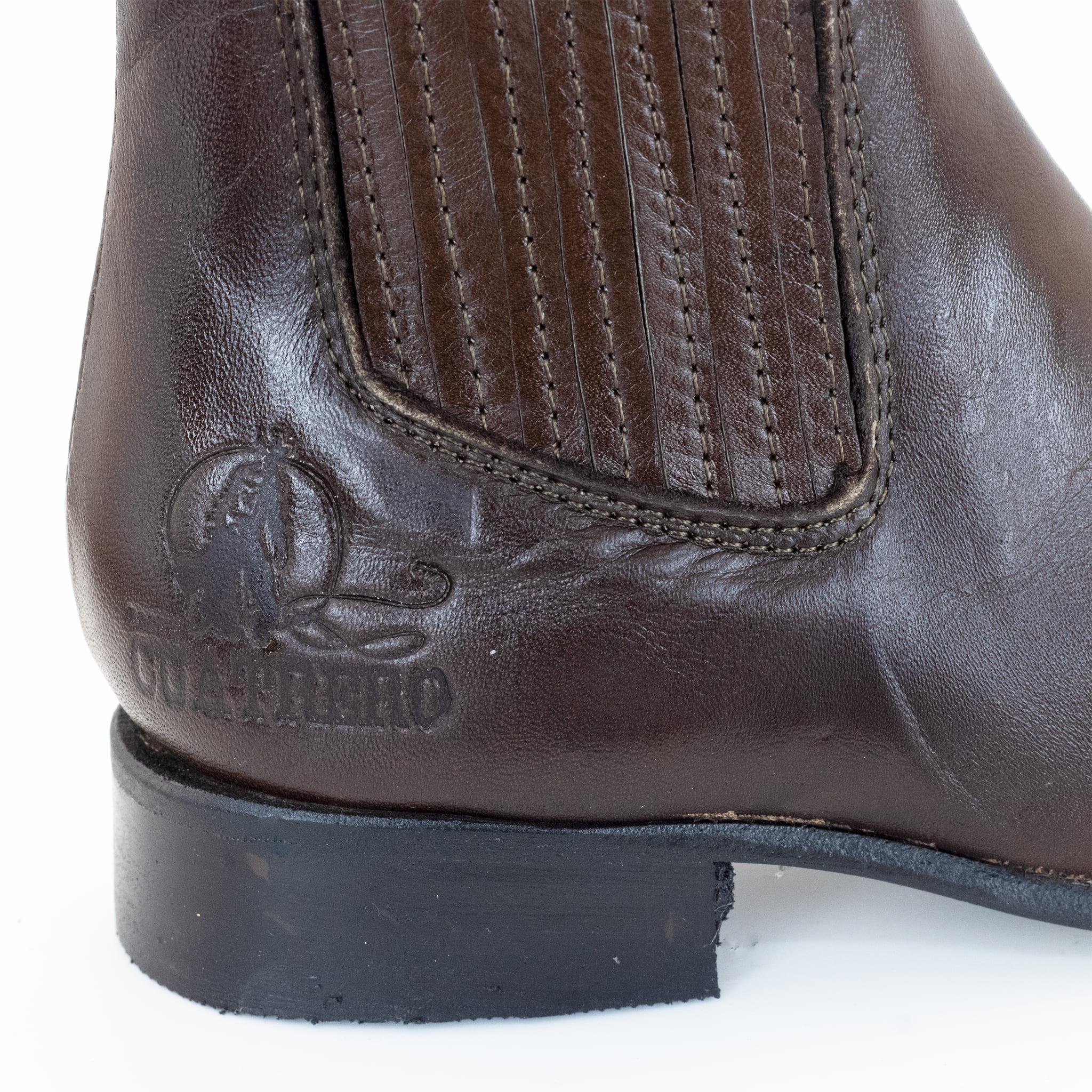 BOTIN CUATRERO CHARRO EN PIEL CAFE