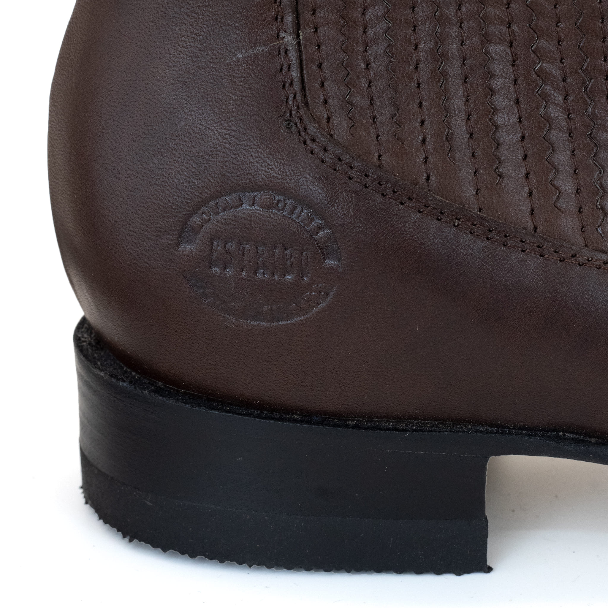 BOTIN ESTRIBO CHARRO SUELA DE CUERO CAFE