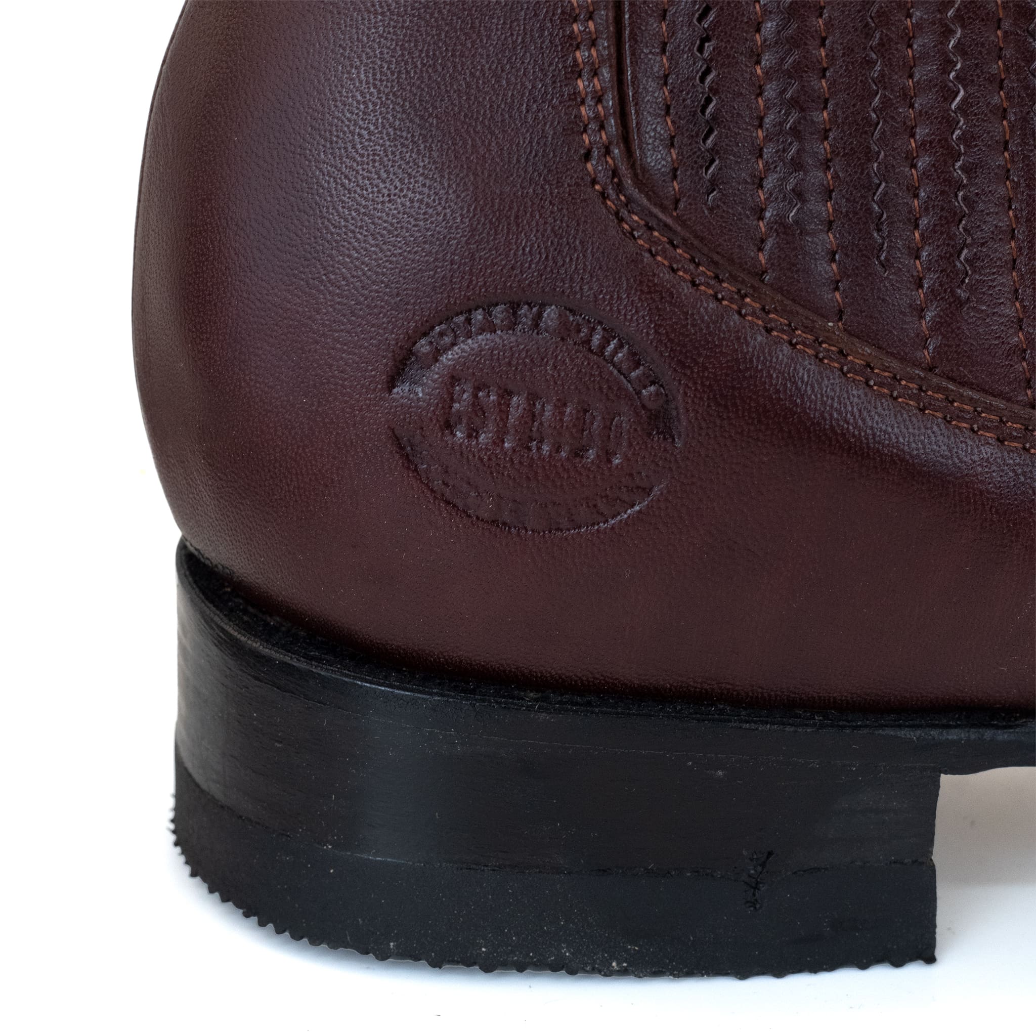 009 BOTIN ESTRIBO CHARRO SUELA DE CUERO VINO