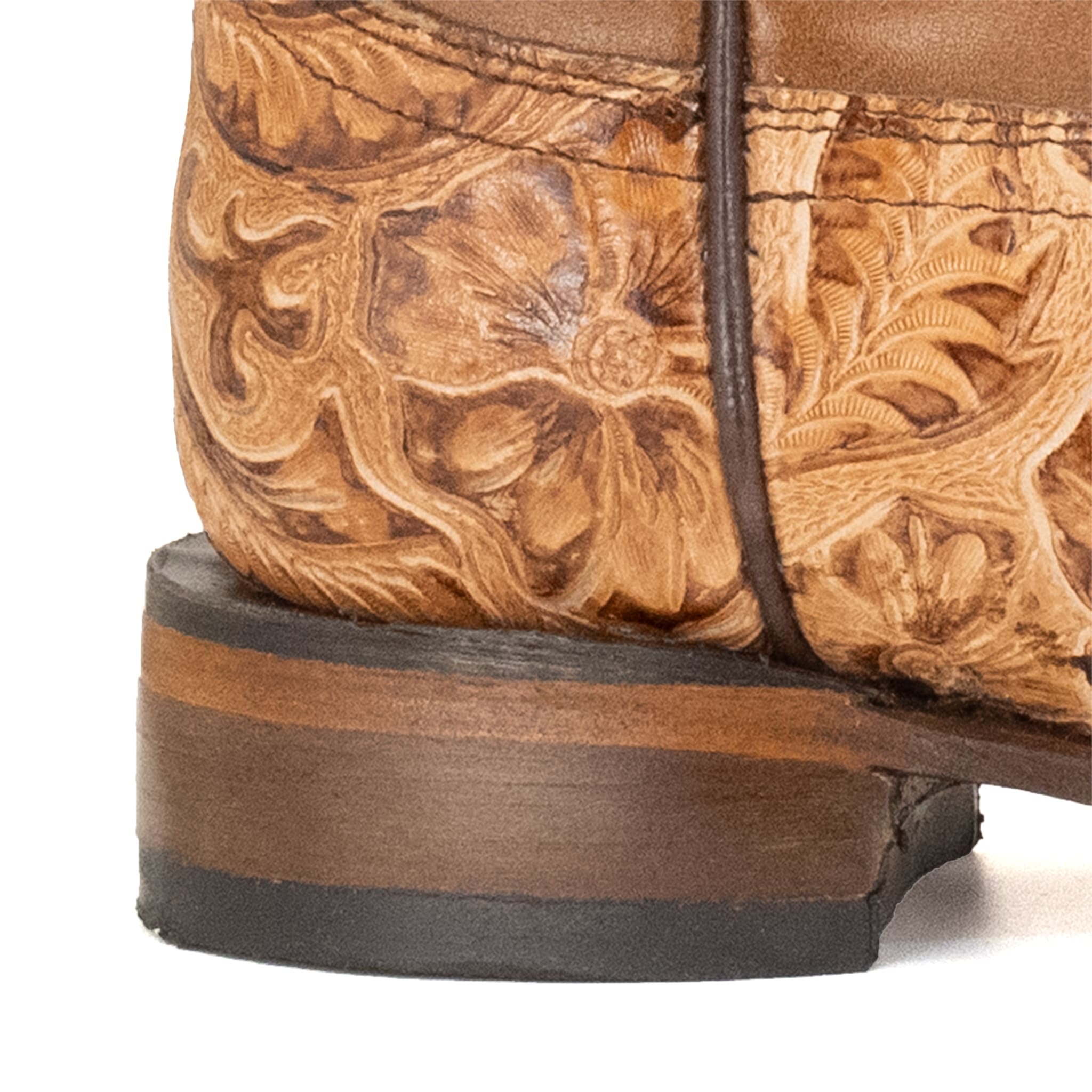BOTA VAQUERO SM HORMA RODEO EN PIEL GRABADO CINCELADO NATURAL