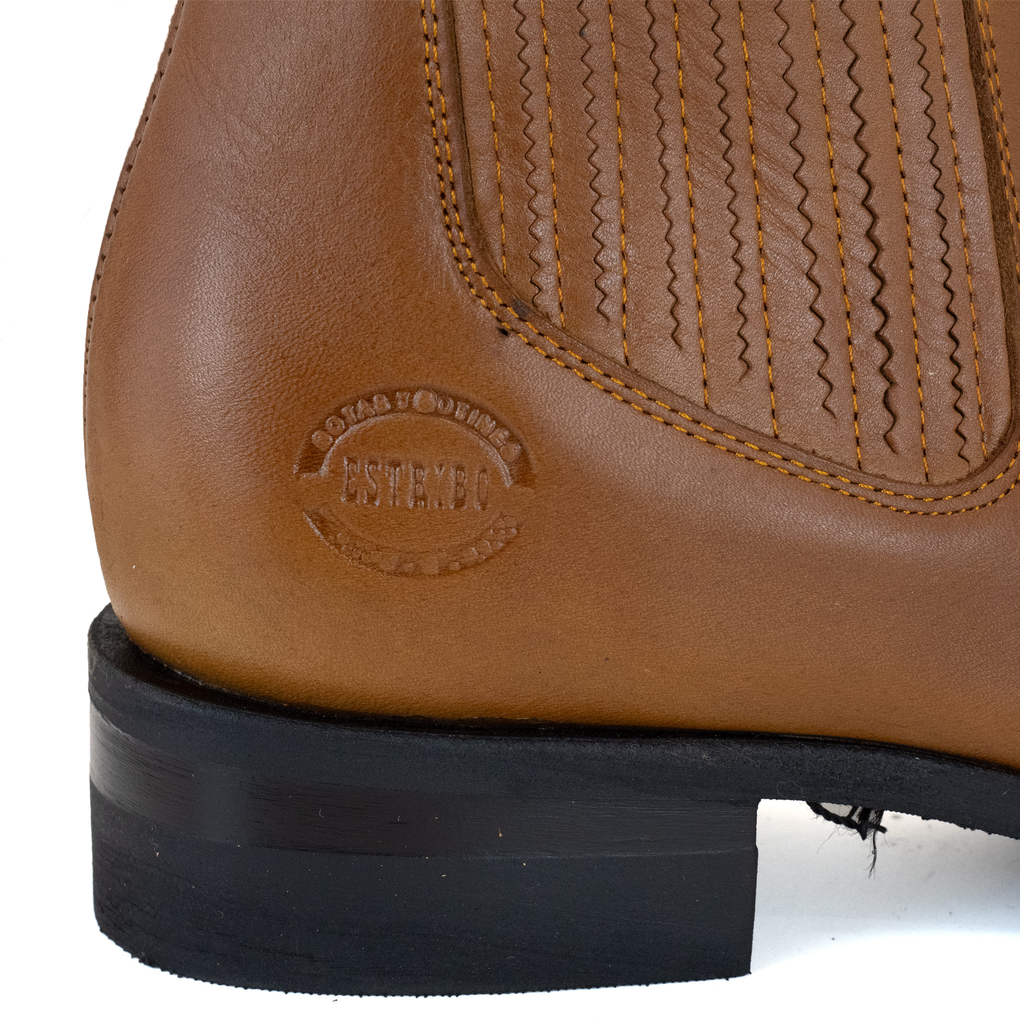 BOTIN ESTRIBO CHARRO SUELA DE HULE MIEL