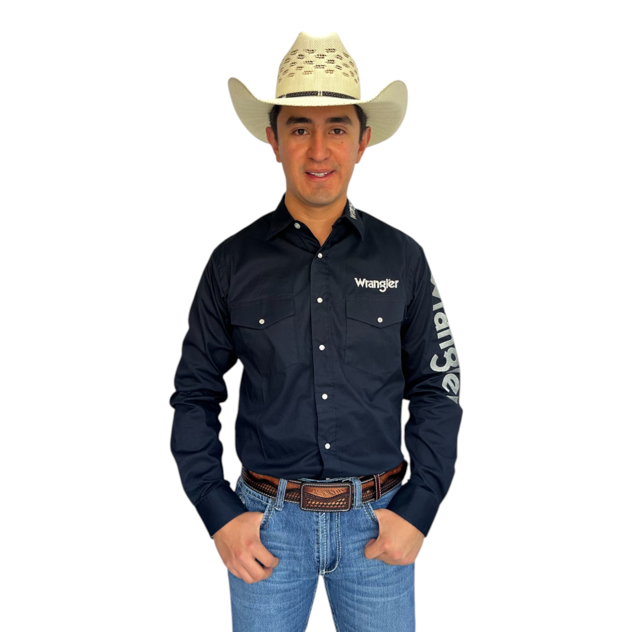 CAMISA VAQUERA WRANGLER MANGA LARGA HOMBRE AZUL MARINO