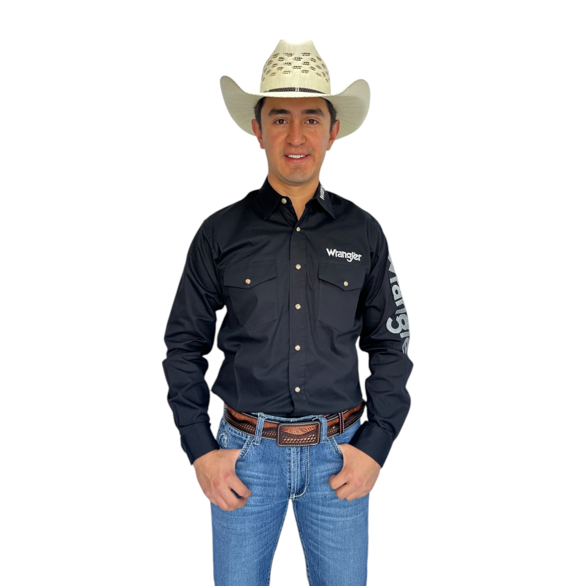 CAMISA VAQUERA WRANGLER MANGA LARGA HOMBRE NEGRO