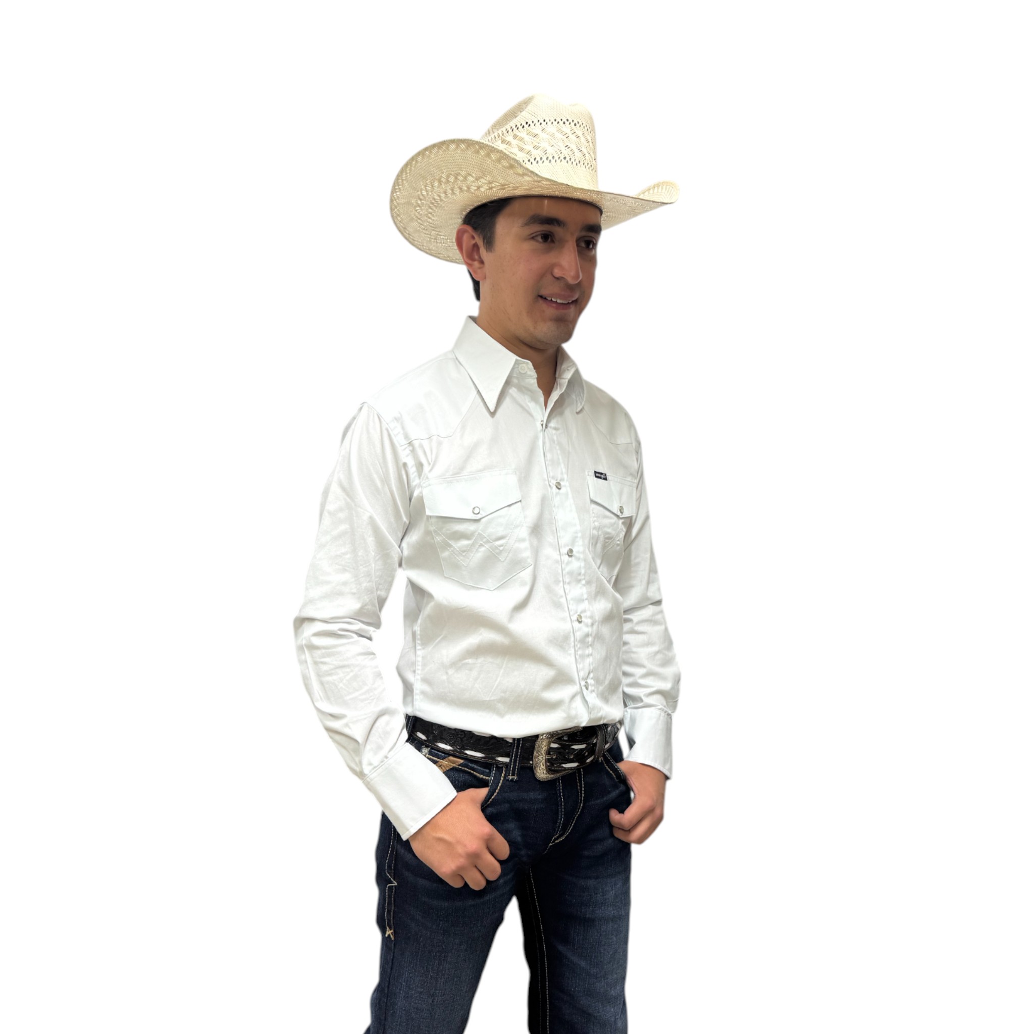 CAMISA VAQUERA WRANGLER HOMBRE MANGA LARGA BLANCO