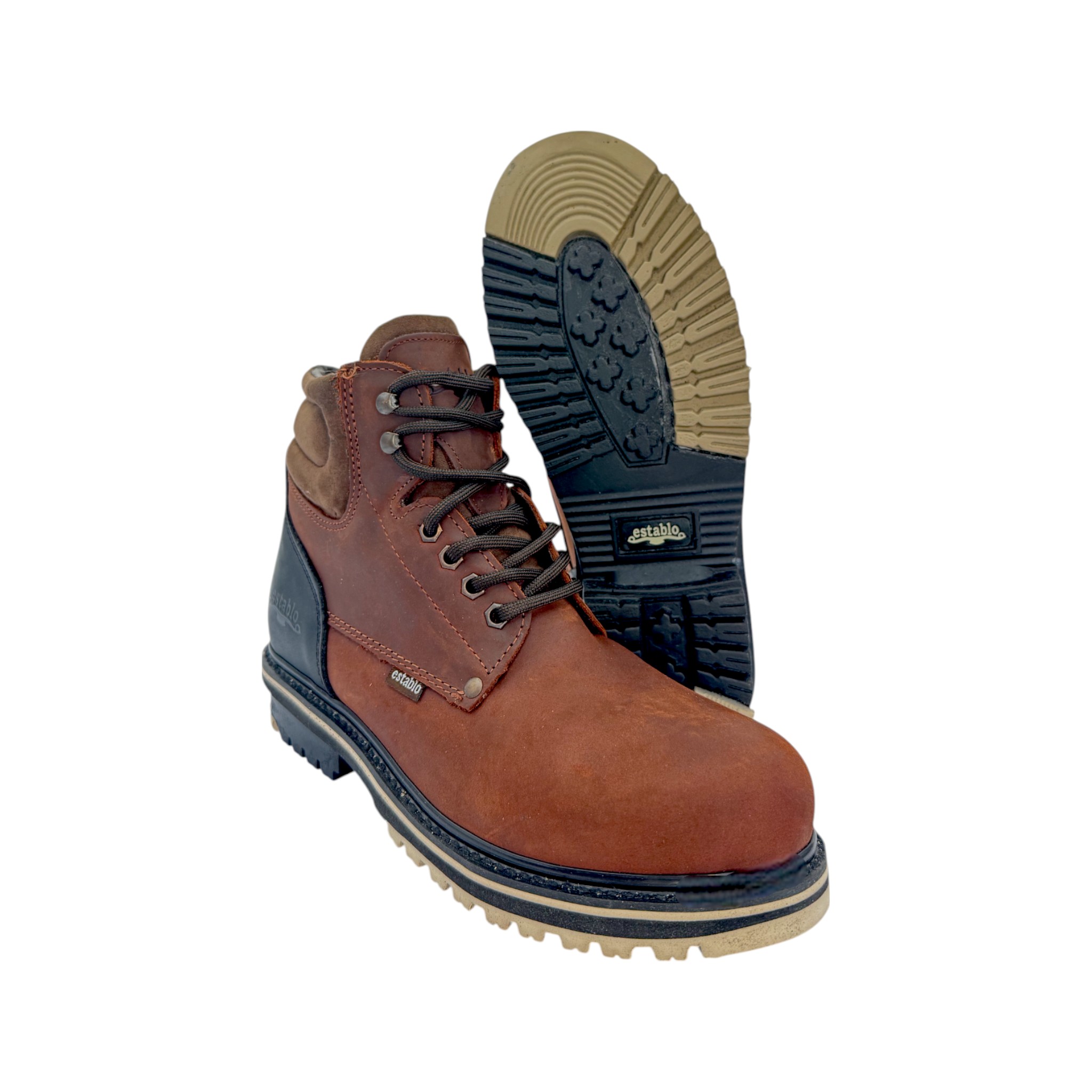 BOTA ESTABLO DE AGUJETA DE TRABAJO CAFE/NEGRO
