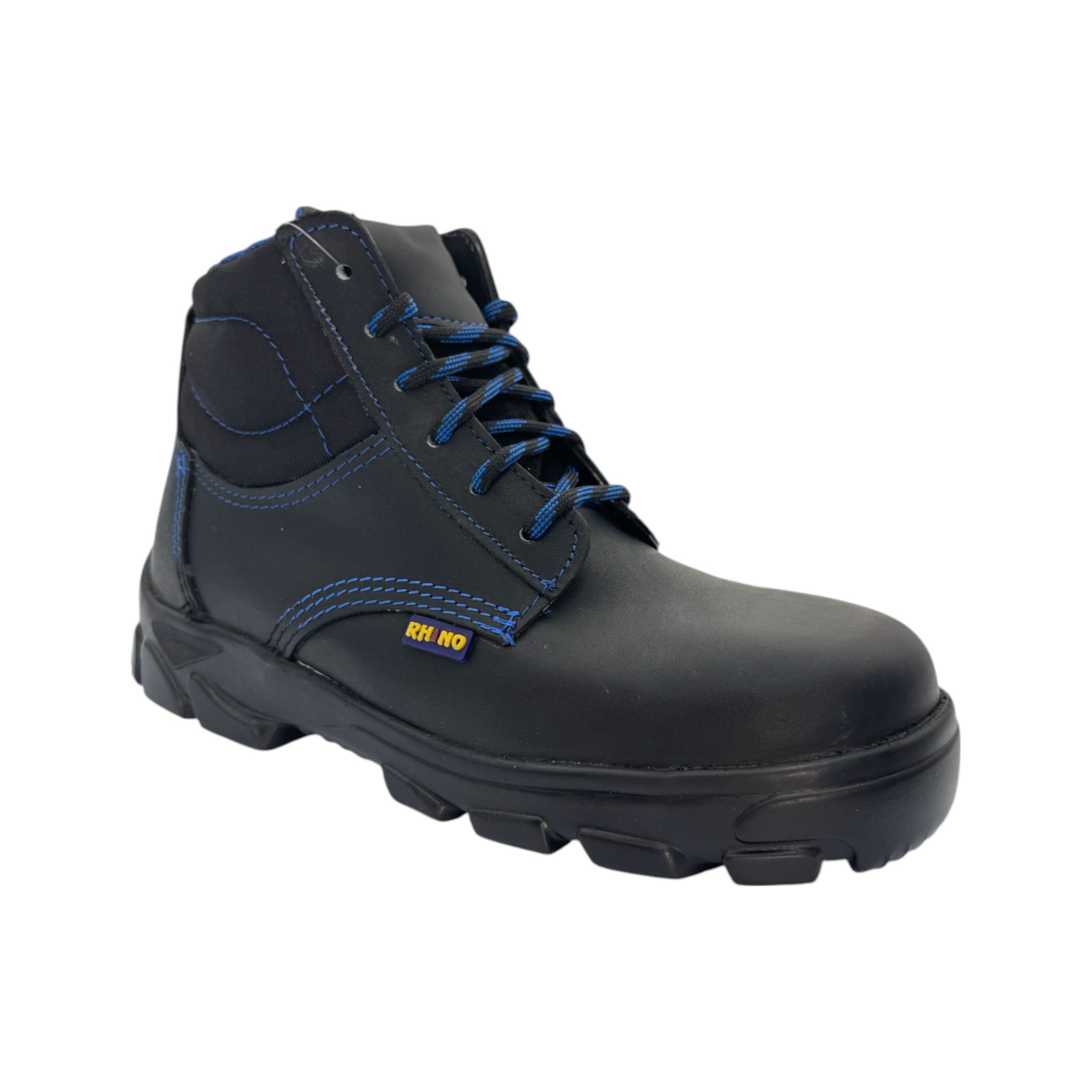 BOTA RHINO TRABAJO CON CASCO NEGRO/AZUL