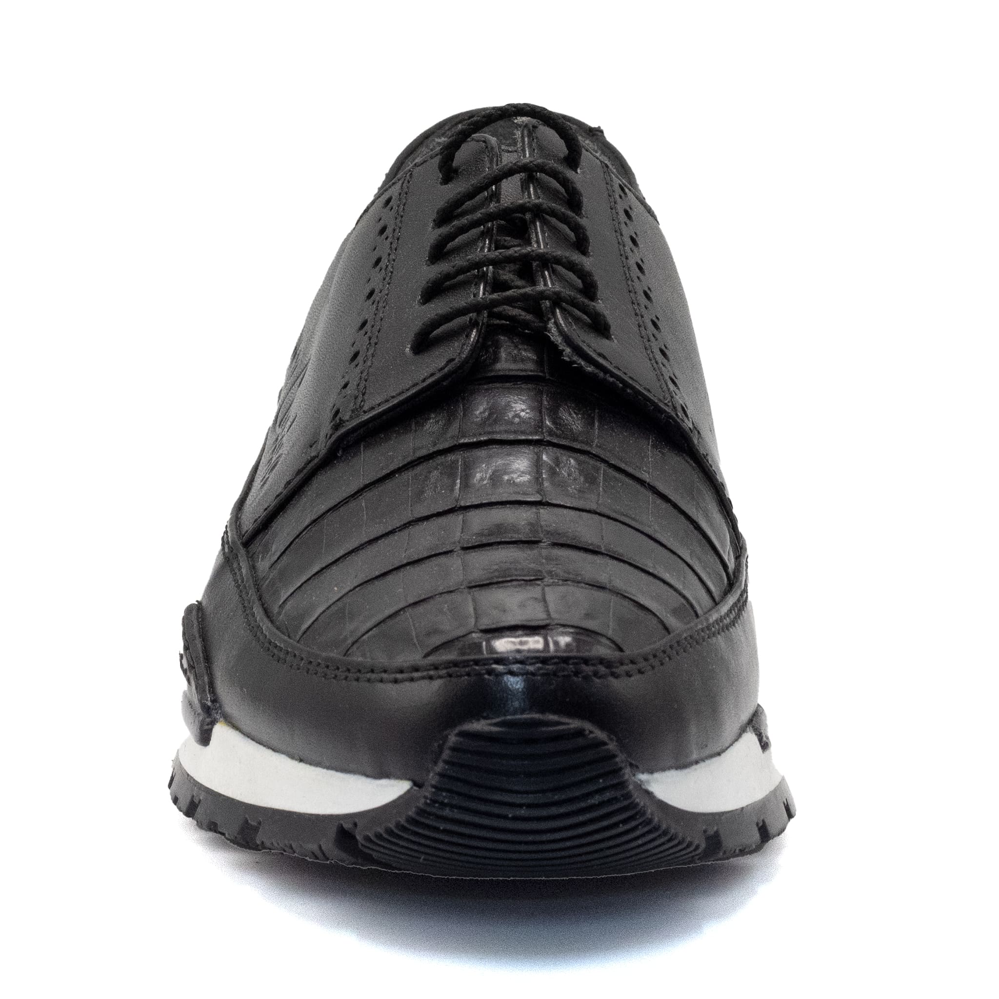 ZAPATO CUADRA CON PIEL GENUINA DE CAIMAN NEGRO