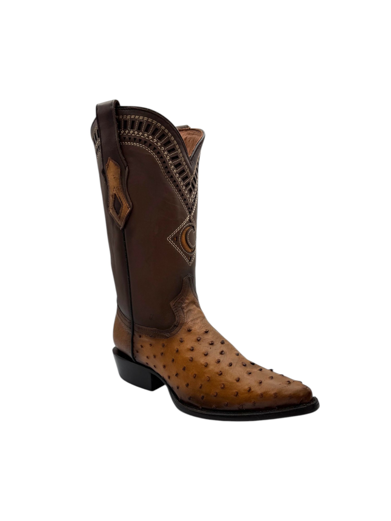 BOTA CUADRA EN AVESTRUZ HORMA PUNTAL