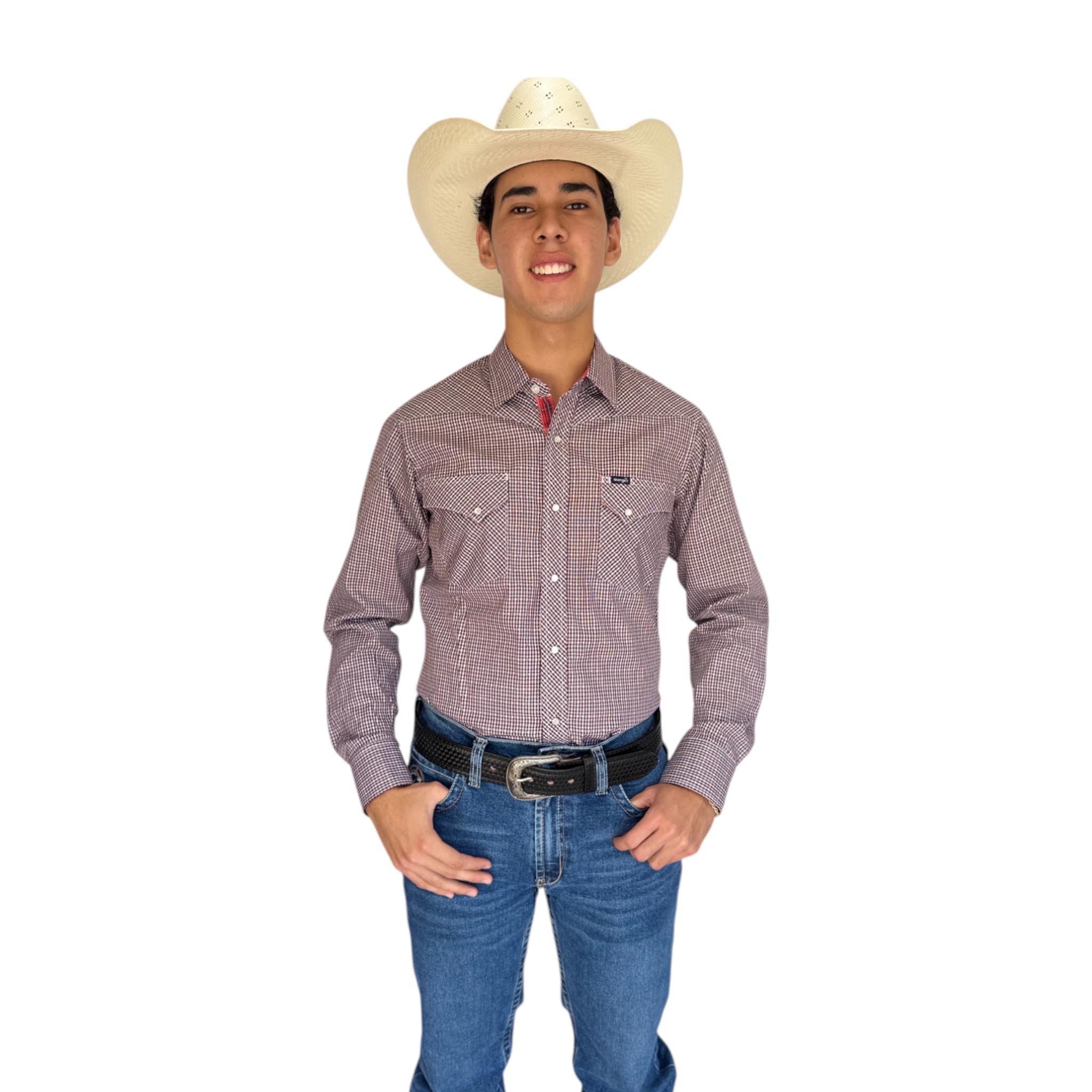 CAMISA VAQUERA WRANGLER MANGA LARGA HOMBRE ROJA