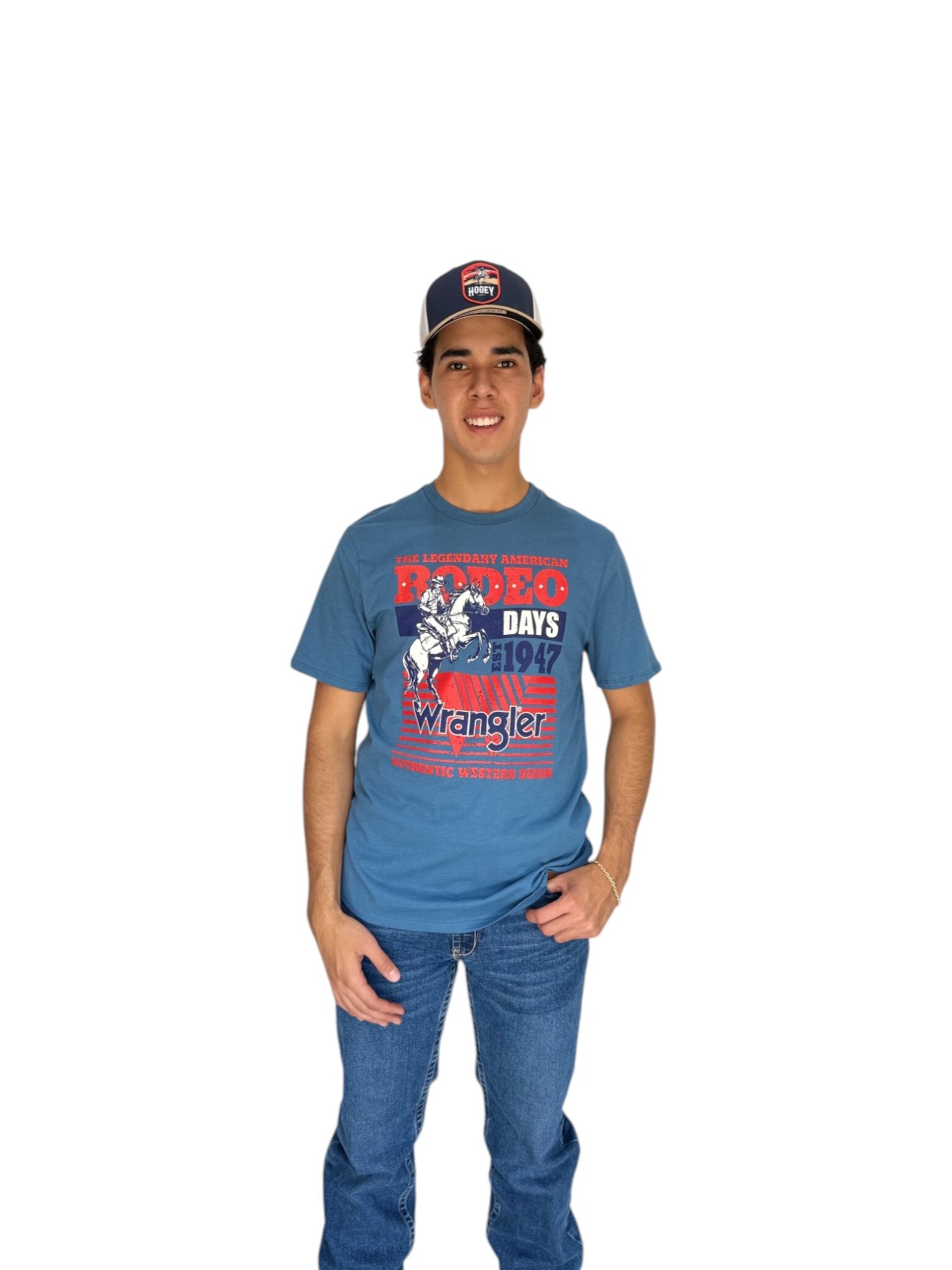 PLAYERA WRANGLER BEIGE ESTAMPADO BRONCO