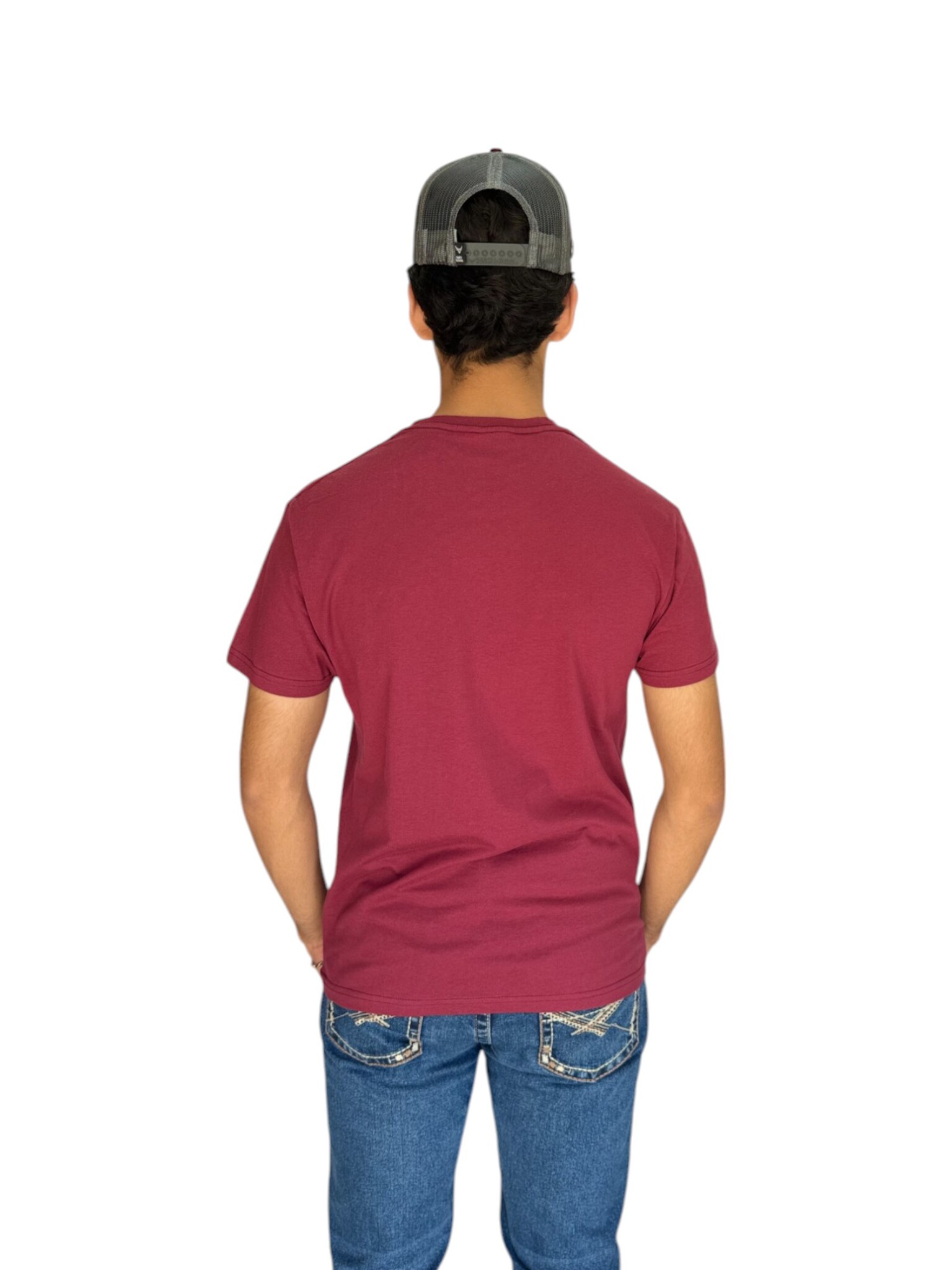 PLAYERA HOT PIPE VINO ESTAMPADO WESTERN
