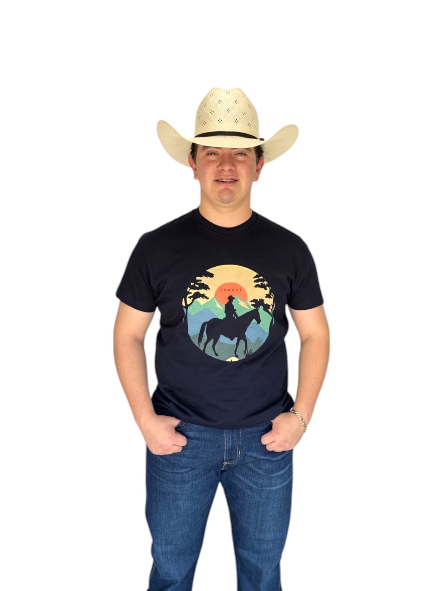PLAYERA HOT PIPE VINO ESTAMPADO WESTERN