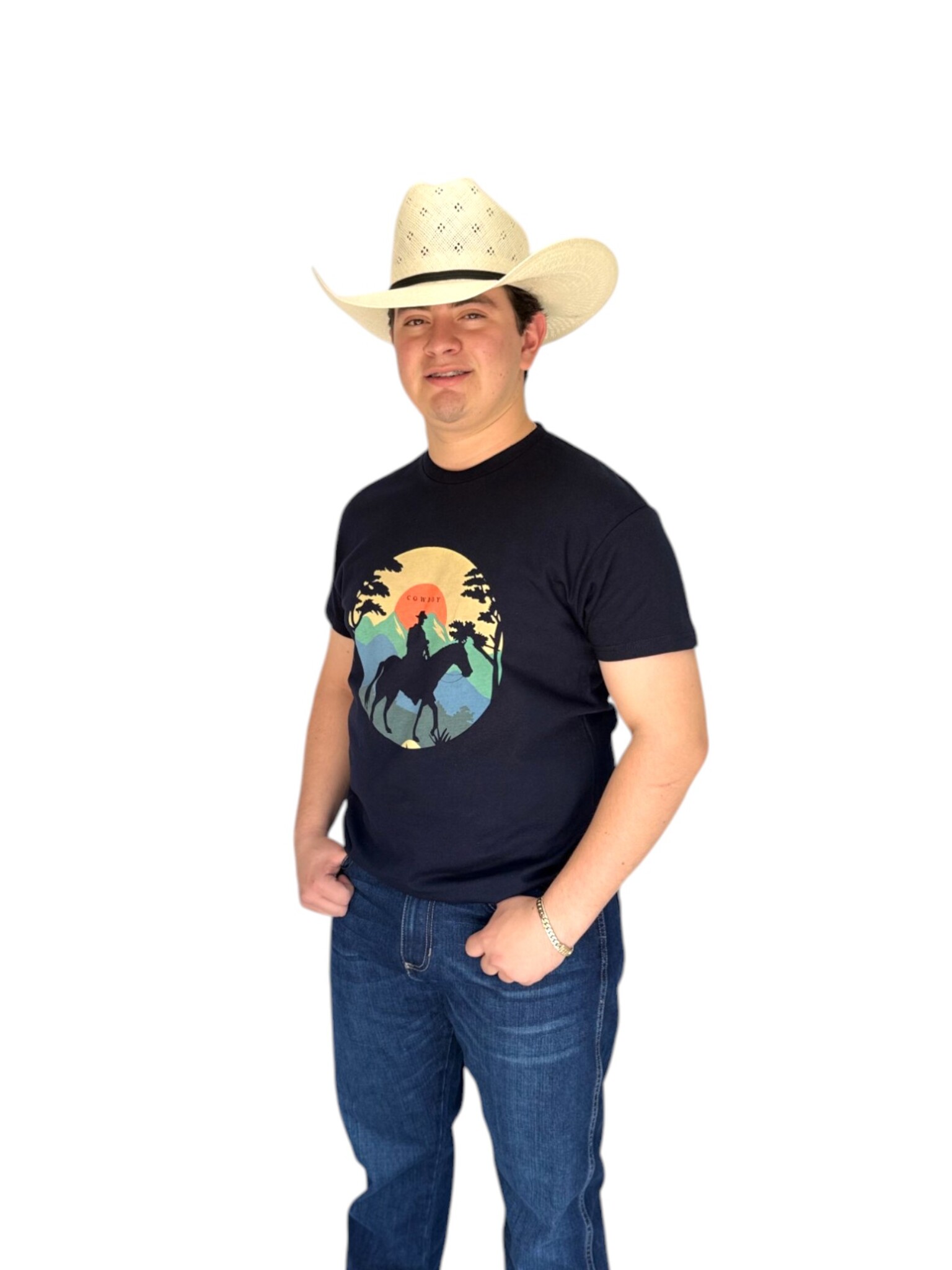 PLAYERA HOT PIPE VINO ESTAMPADO WESTERN