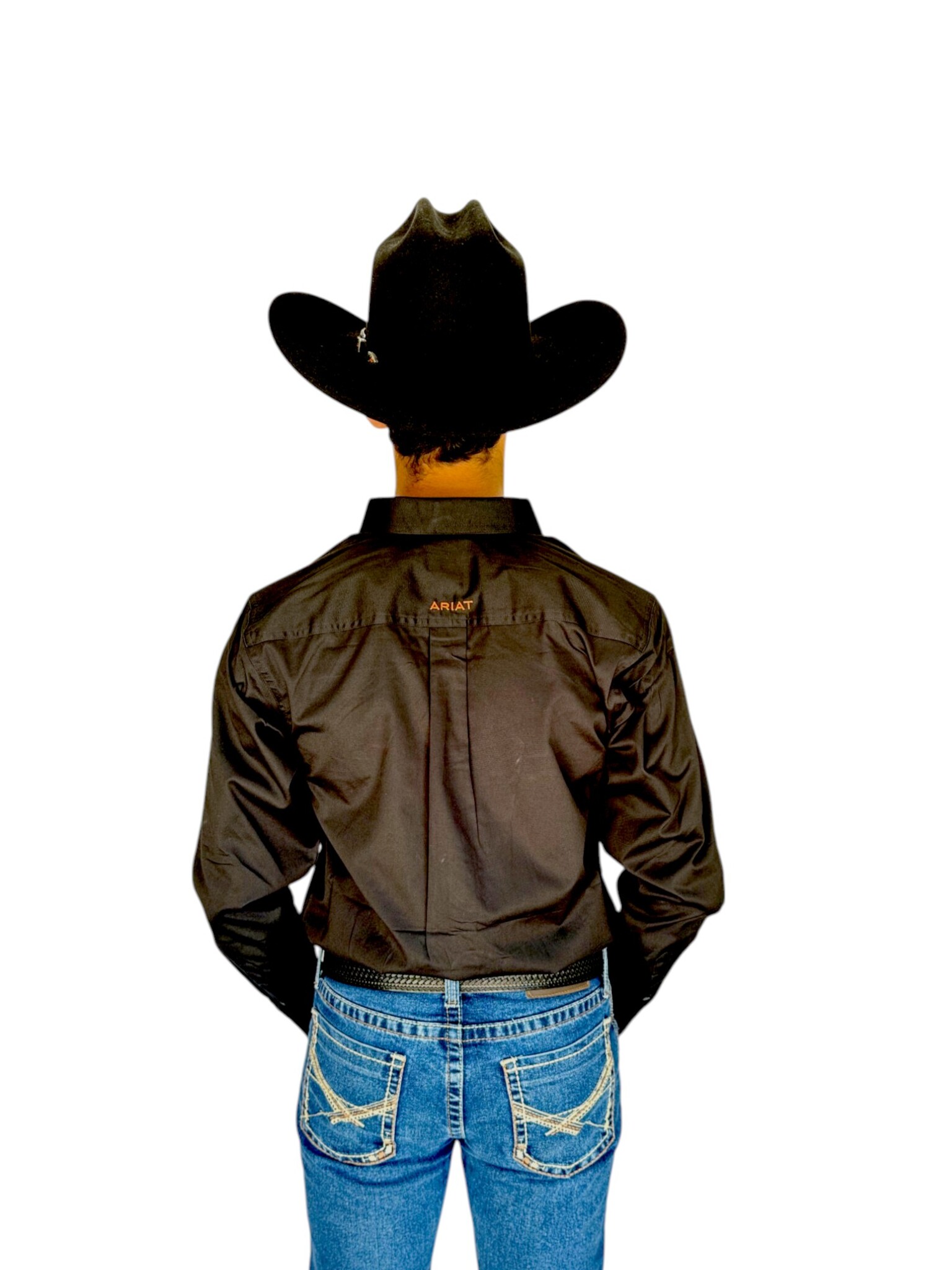 CAMISA ARIAT SOLID TWILL CORTE FITTED NEGRO