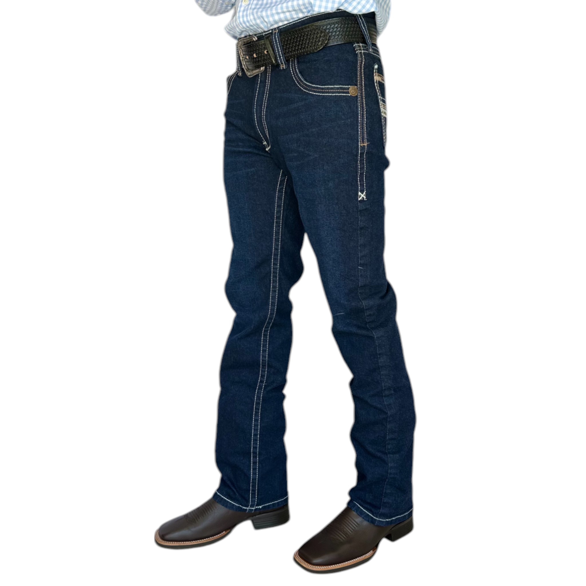 PANTALON KAJM DORADO DK AZUL MARINO