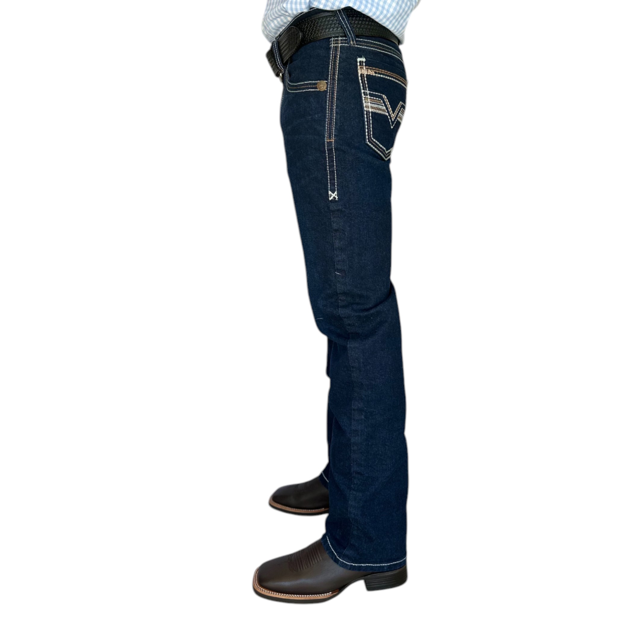 PANTALON KAJM DORADO DK AZUL MARINO