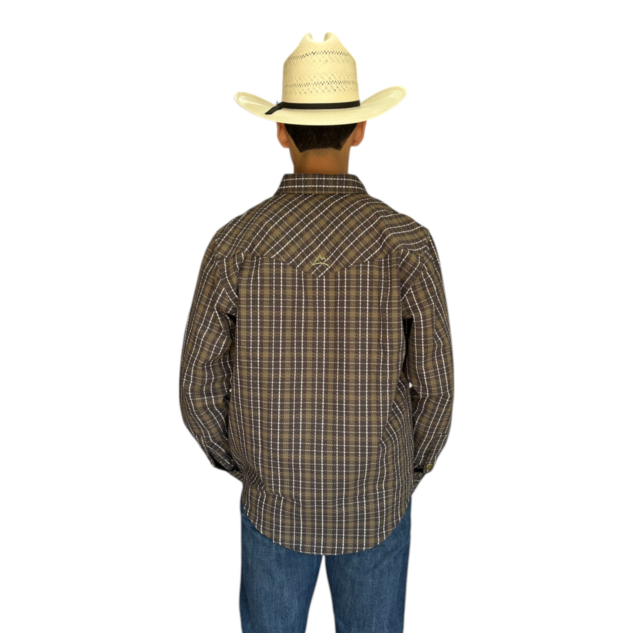 CAMISOLA ICY DENVER PRETEÑIDO CUADROS CAFÉ/BEIGE