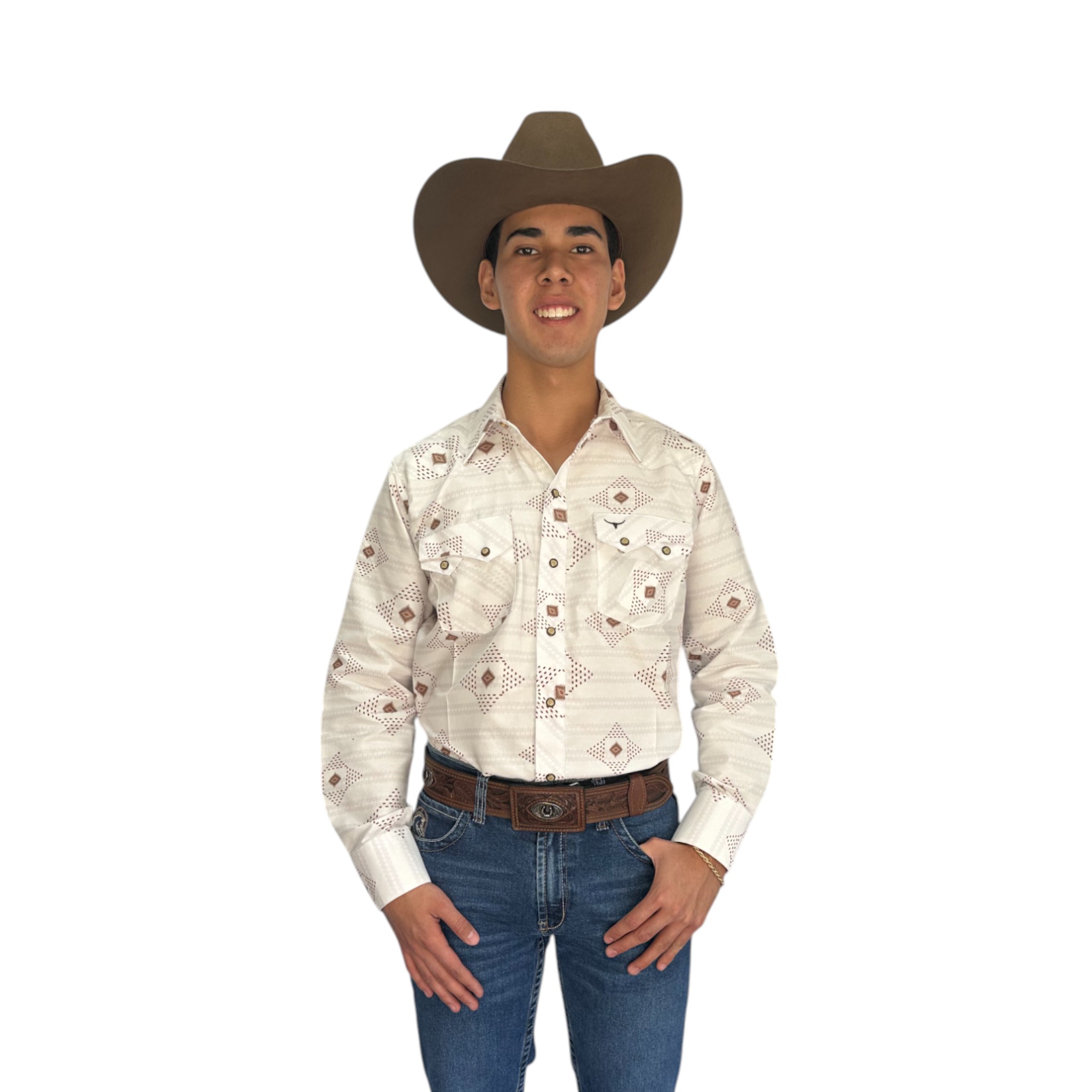 CAMISA RODEO WEST BLANCA ROMBO