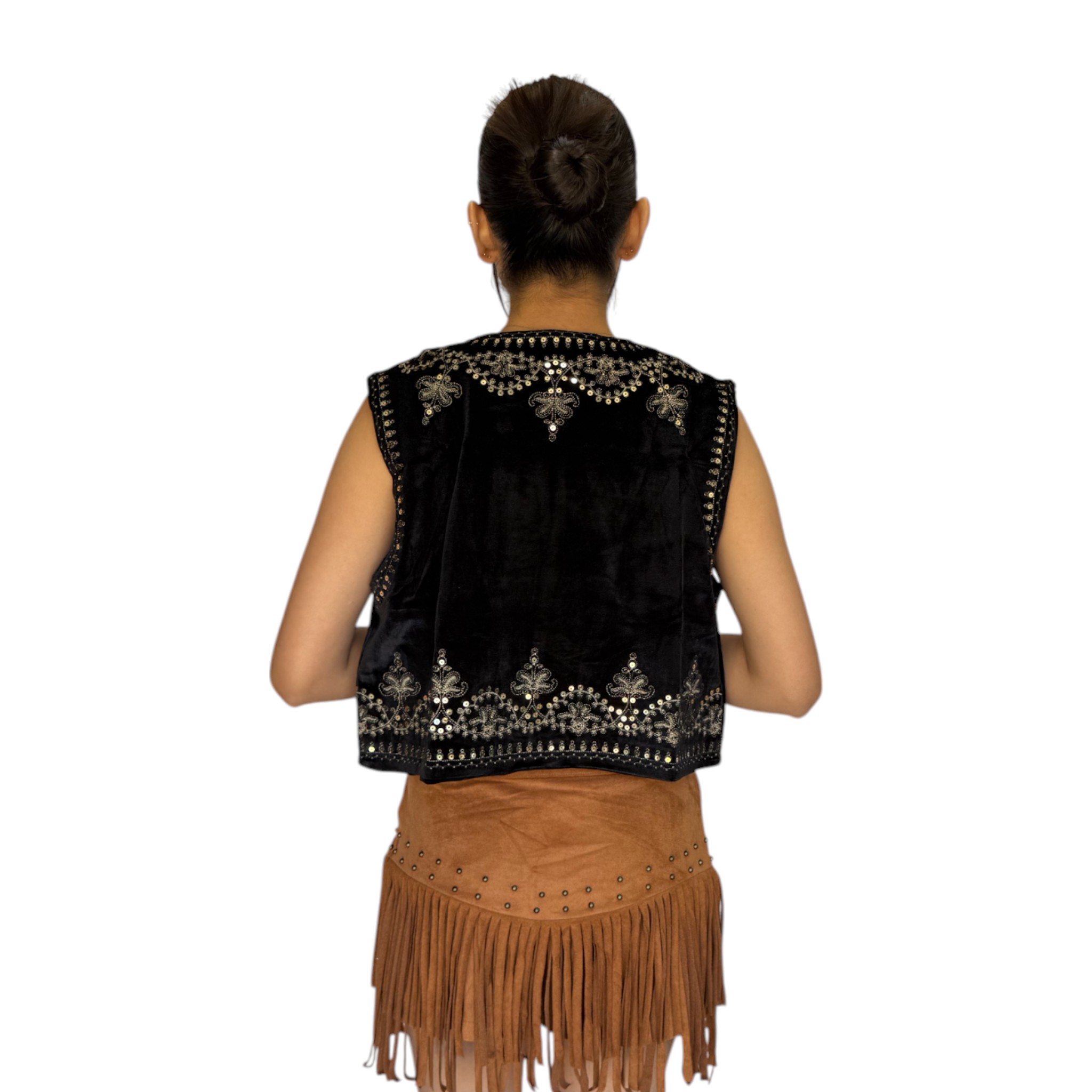 CHALECO RIDERS DAMA BORDADO LENTEJUELAS