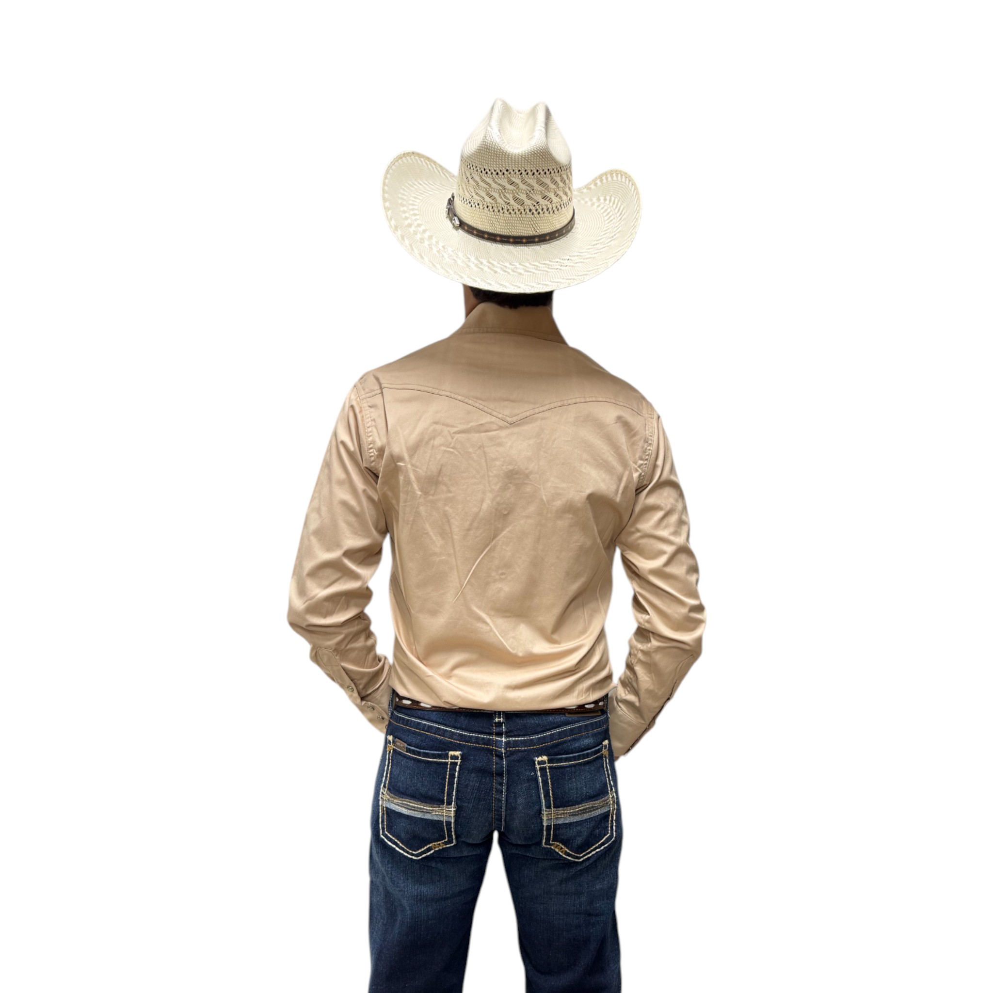CAMISA VAQUERA WRANGLER HOMBRE MANGA LARGA KAKI