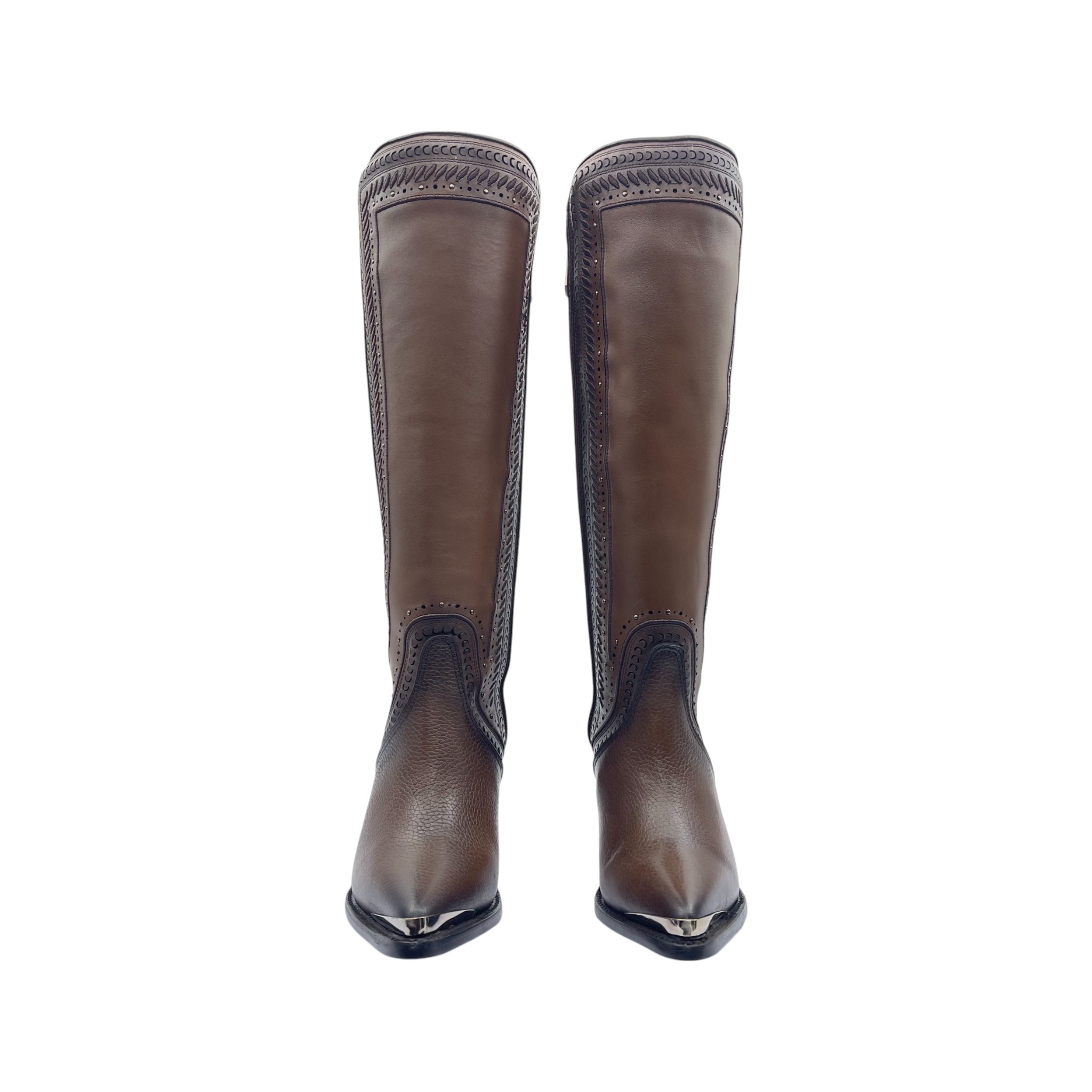 BOTA CUADRA CASUAL EN PIEL GENUINA PARA DAMA