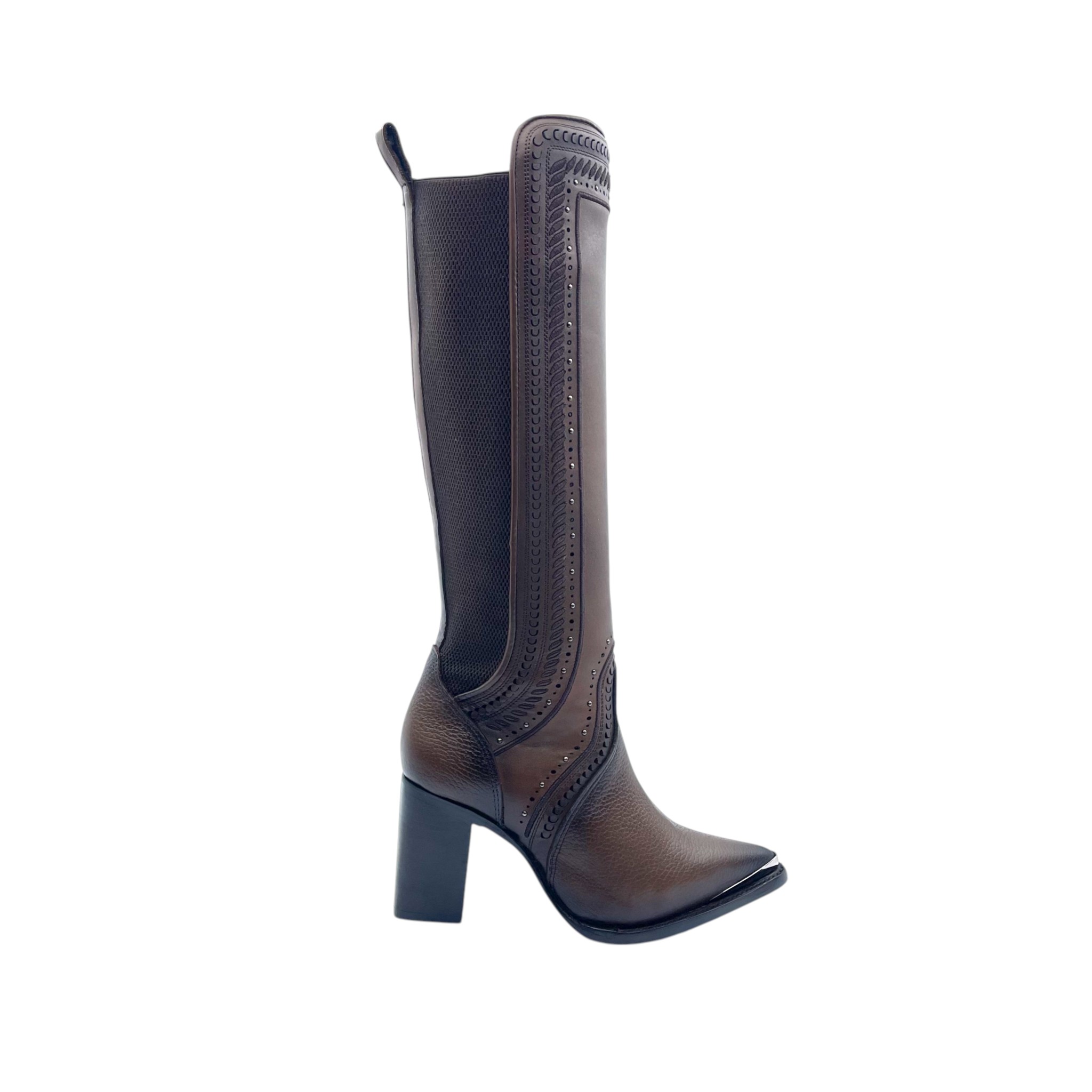 BOTA CUADRA CASUAL EN PIEL GENUINA PARA DAMA