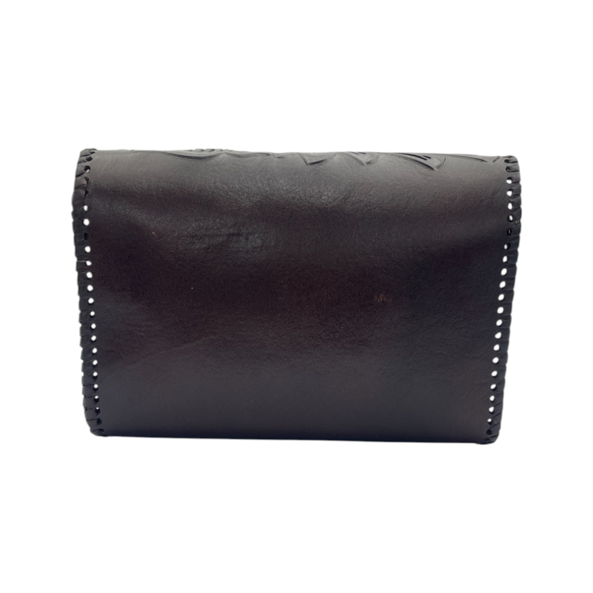 BOLSA CINCELADA ARTESANAL CUADRADA CAFÉ
