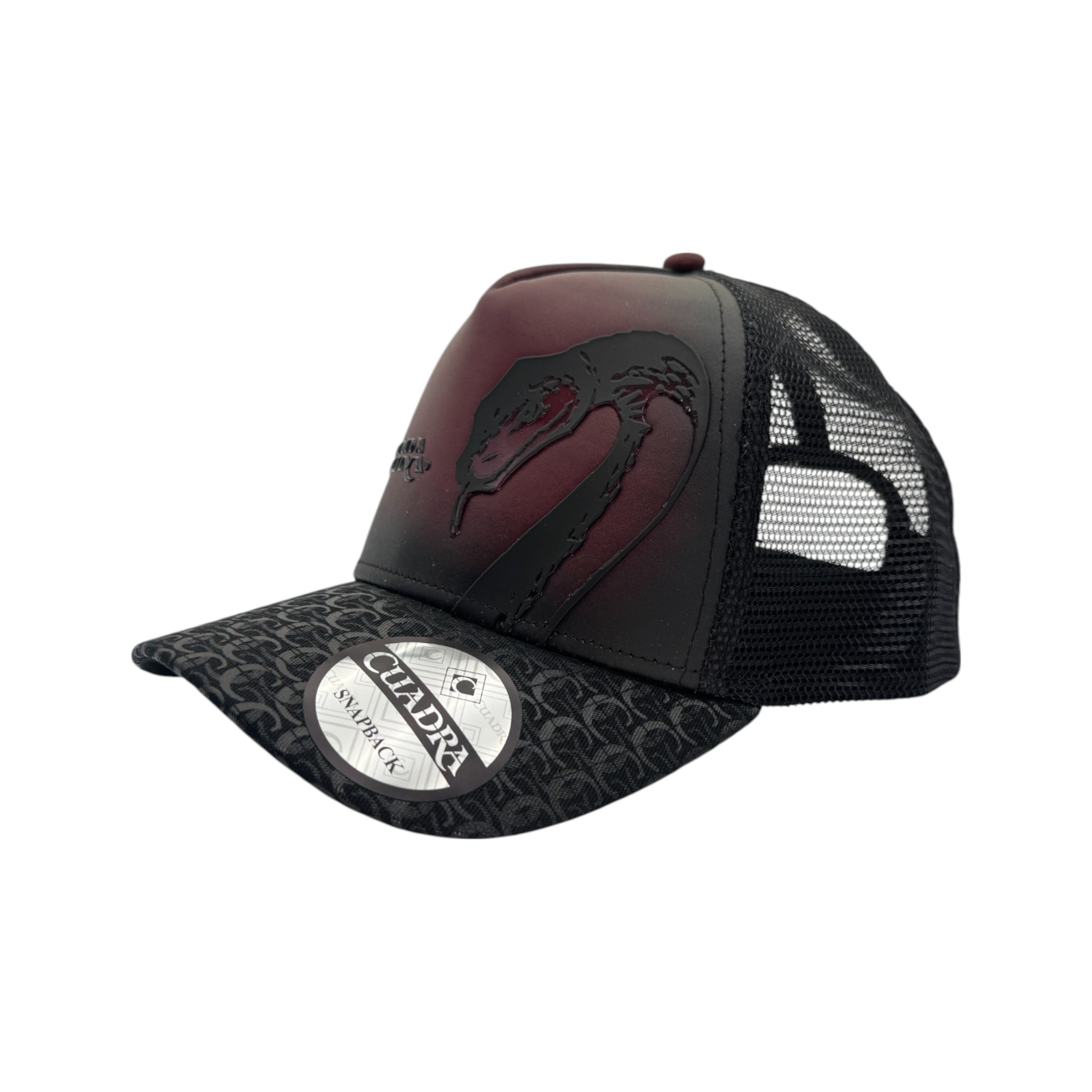 GORRA CUADRA EN PIEL GENUINA CON DISEÑO DE PITON.