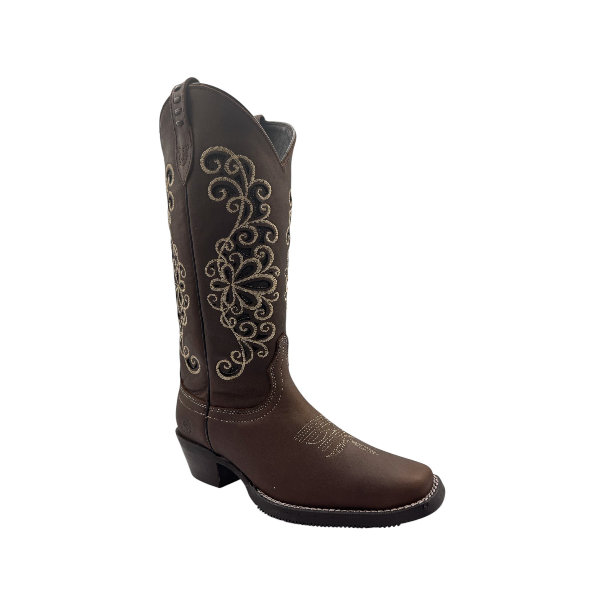 BOTA CABALLO DORADO EN HORMA TROMPA DE PUERCO EN BORDADO LASER TANG