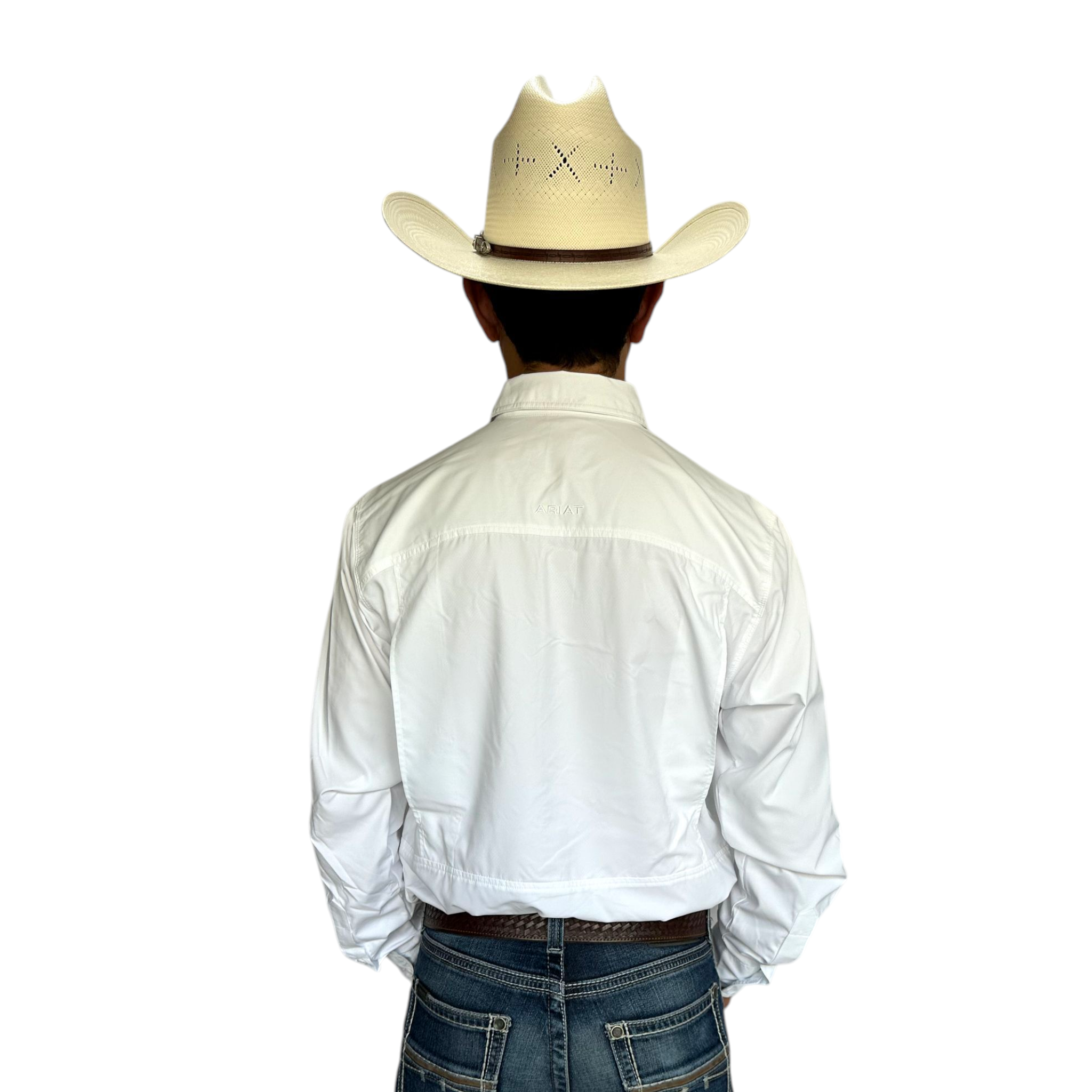 2025/07/1000204671.png CAMISA ARIAT VENTTEK OUTBOUND BLANCO LISO CORTE FITTED