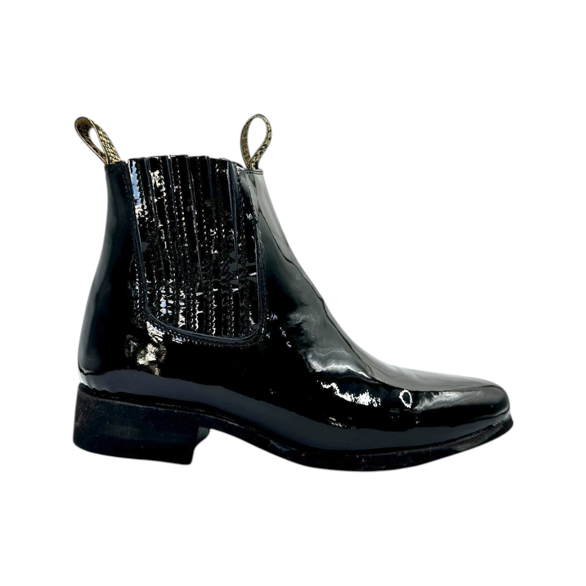 BOTIN GMR PIEL NEGRO DE CHAROL.