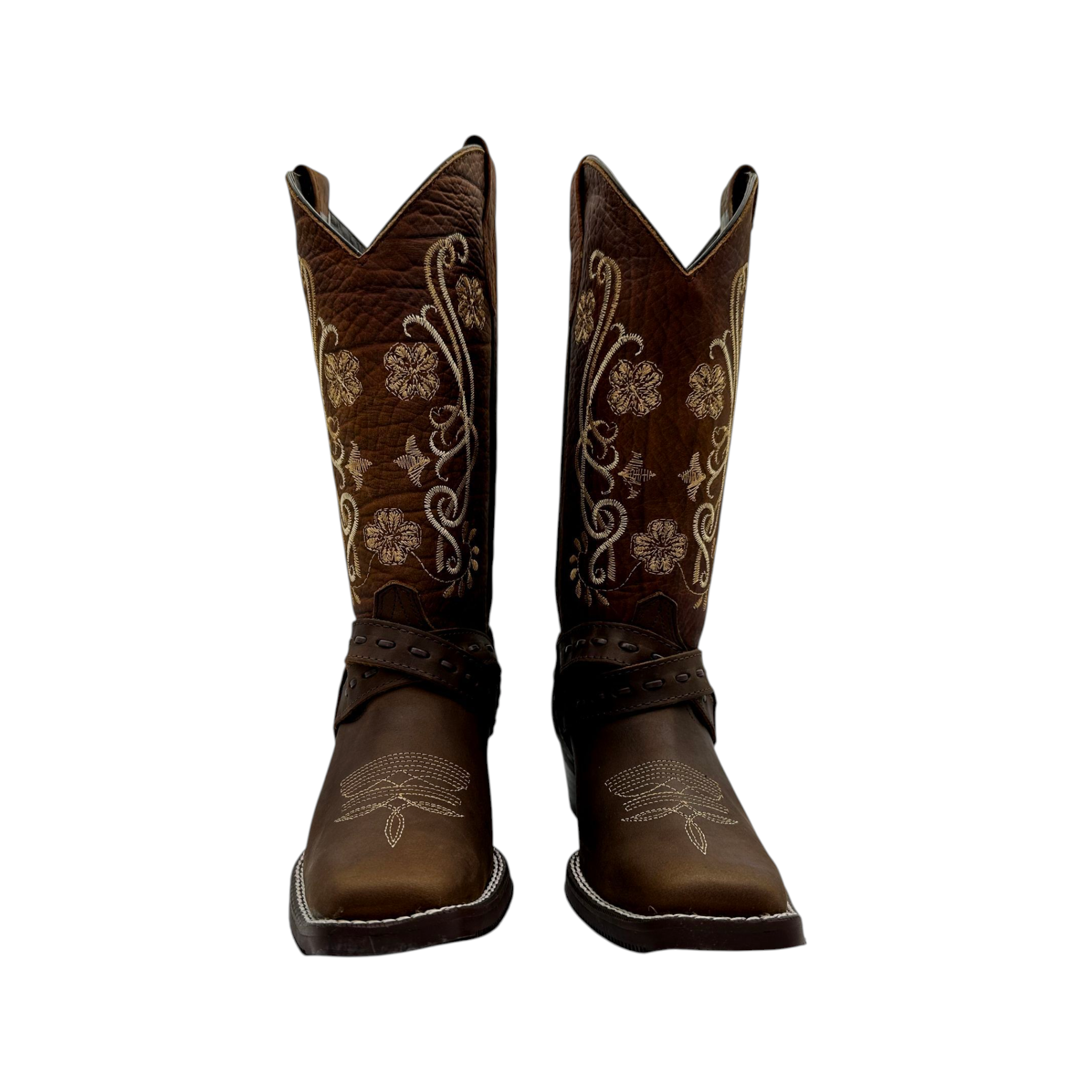 BOTA CABALLO DORADO EN HORMA TROMPA DE PUERCO EN BORDADO LASER CRAZY TANG