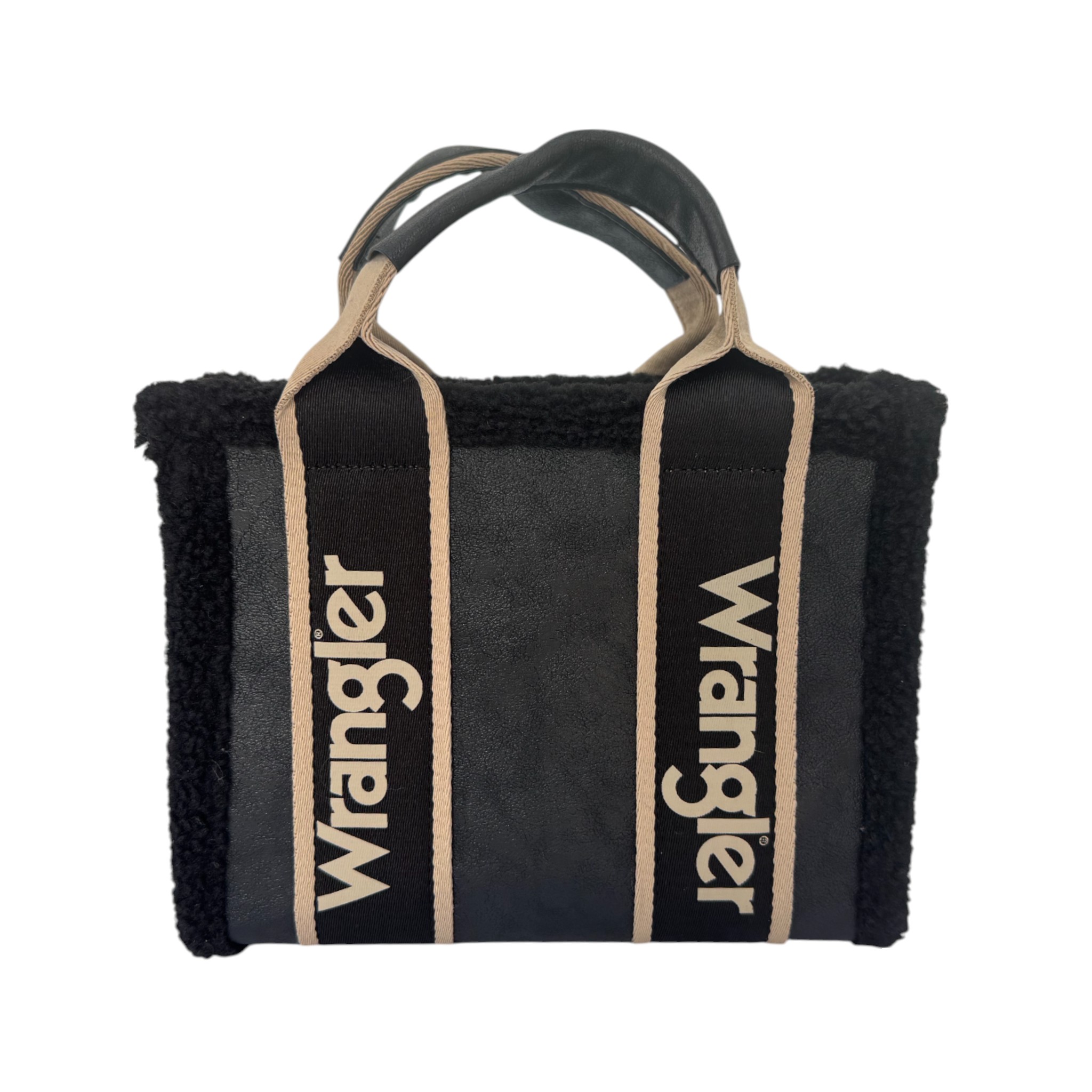 BOLSO DAMA WRANGLER CON BORREGA EN LAS ORILLAS NEGRO