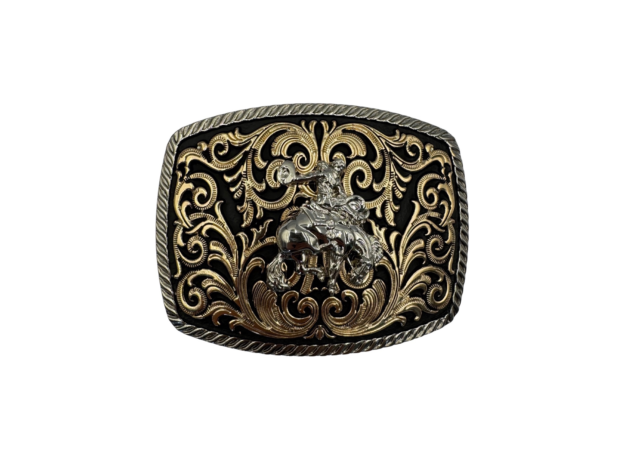 HEBILLA ALPACAR VAQUERA JINETE ORO CON PLATA