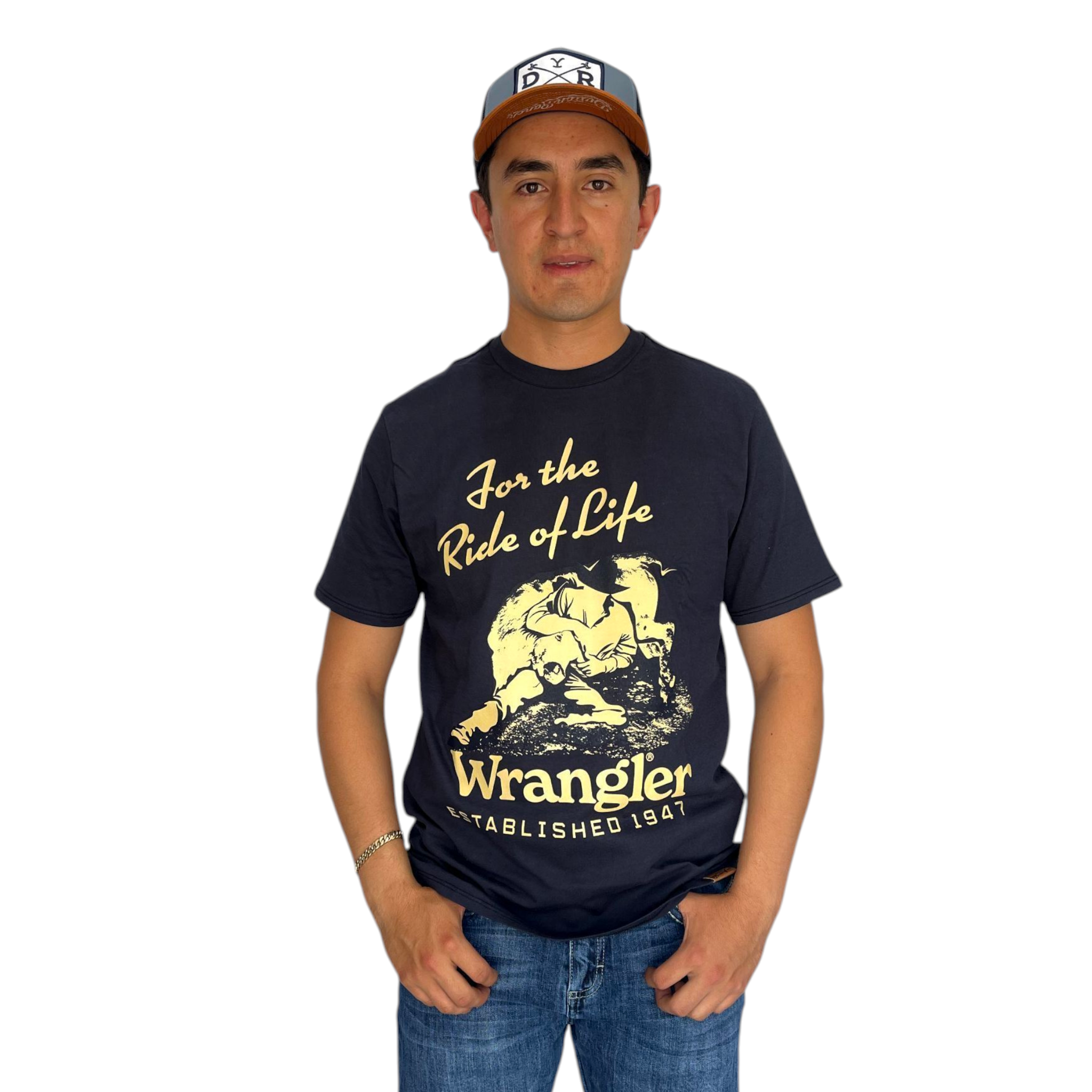PLAYERA DE CABALLERO WRANGLER  FOR THE RIDE OF LIFE.