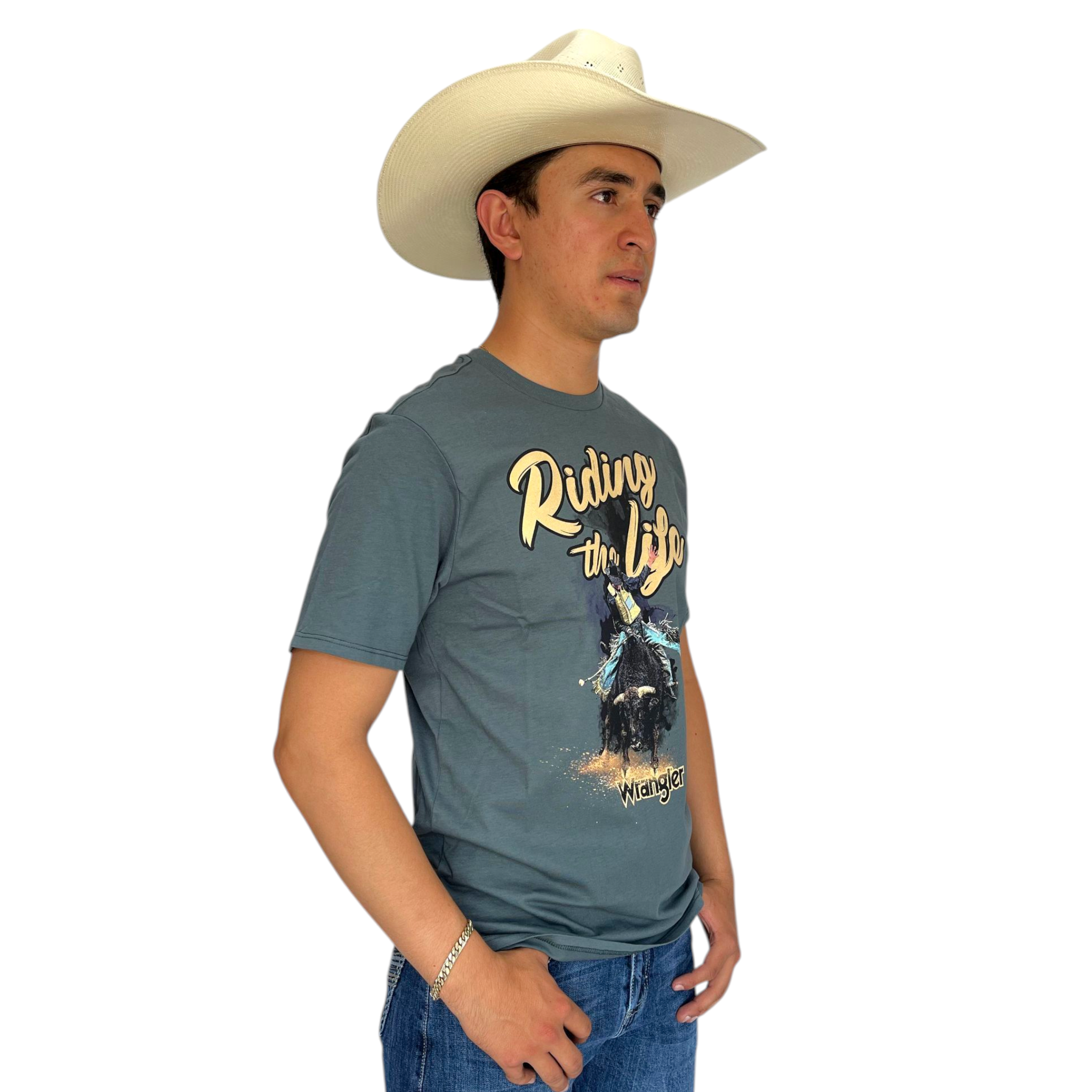 PLAYERA DE CABALLERO WRANGLER  RIDING THE LIFE