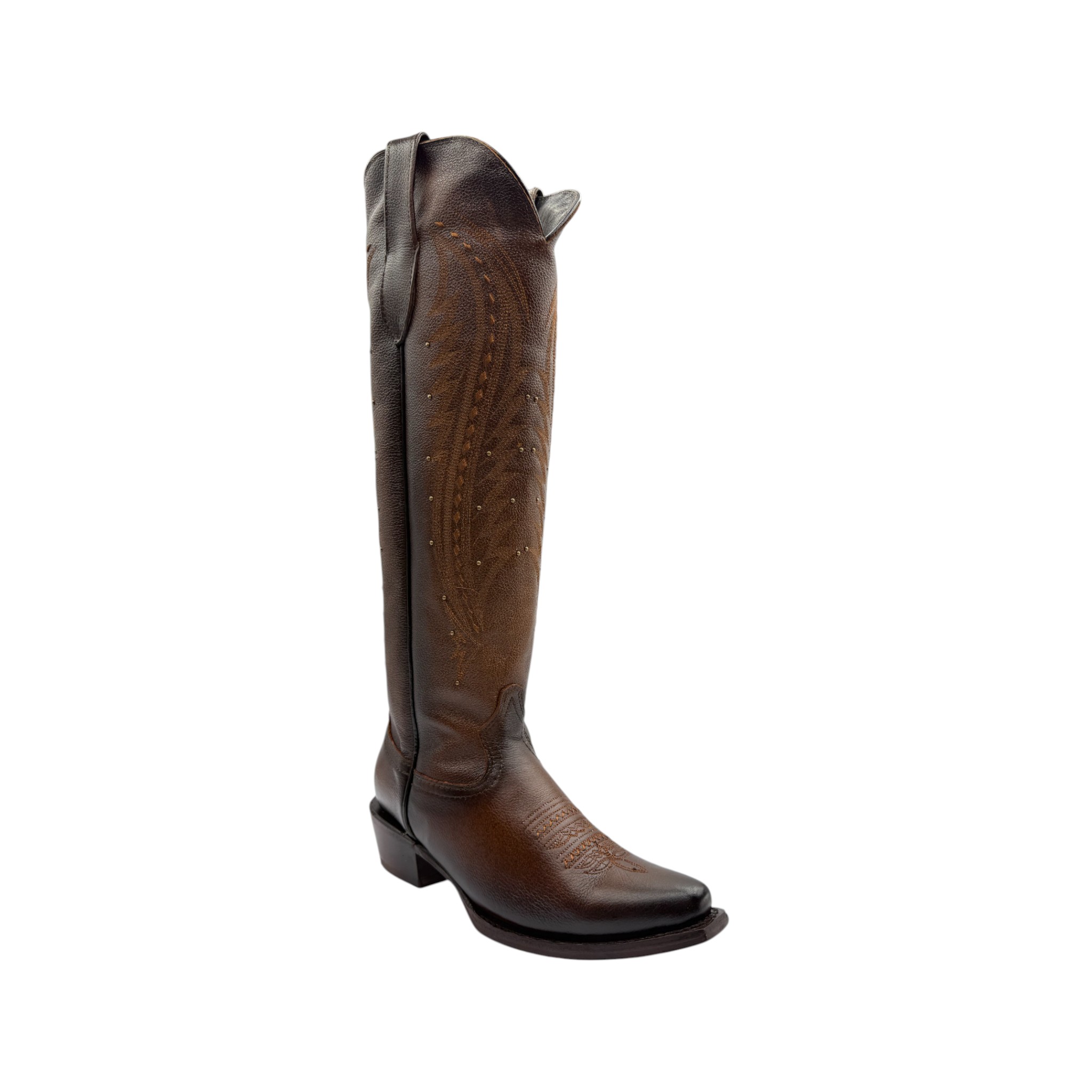 BOTA VAQUERO SM DE DAMA TUBO ALTO TEXANO TABACO.