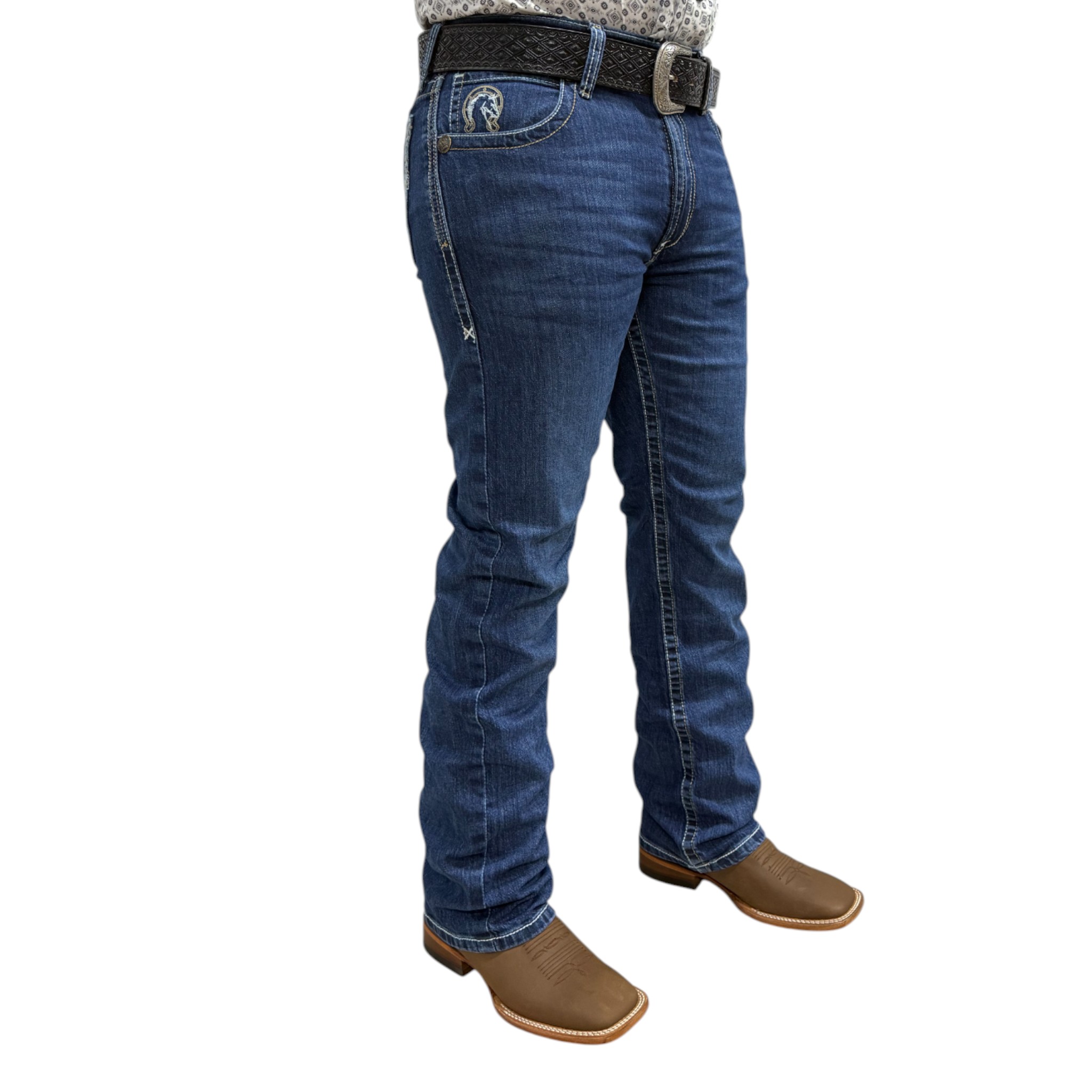 PANTALON KAJM MODELO CEBRUNO AZUL MARINO.