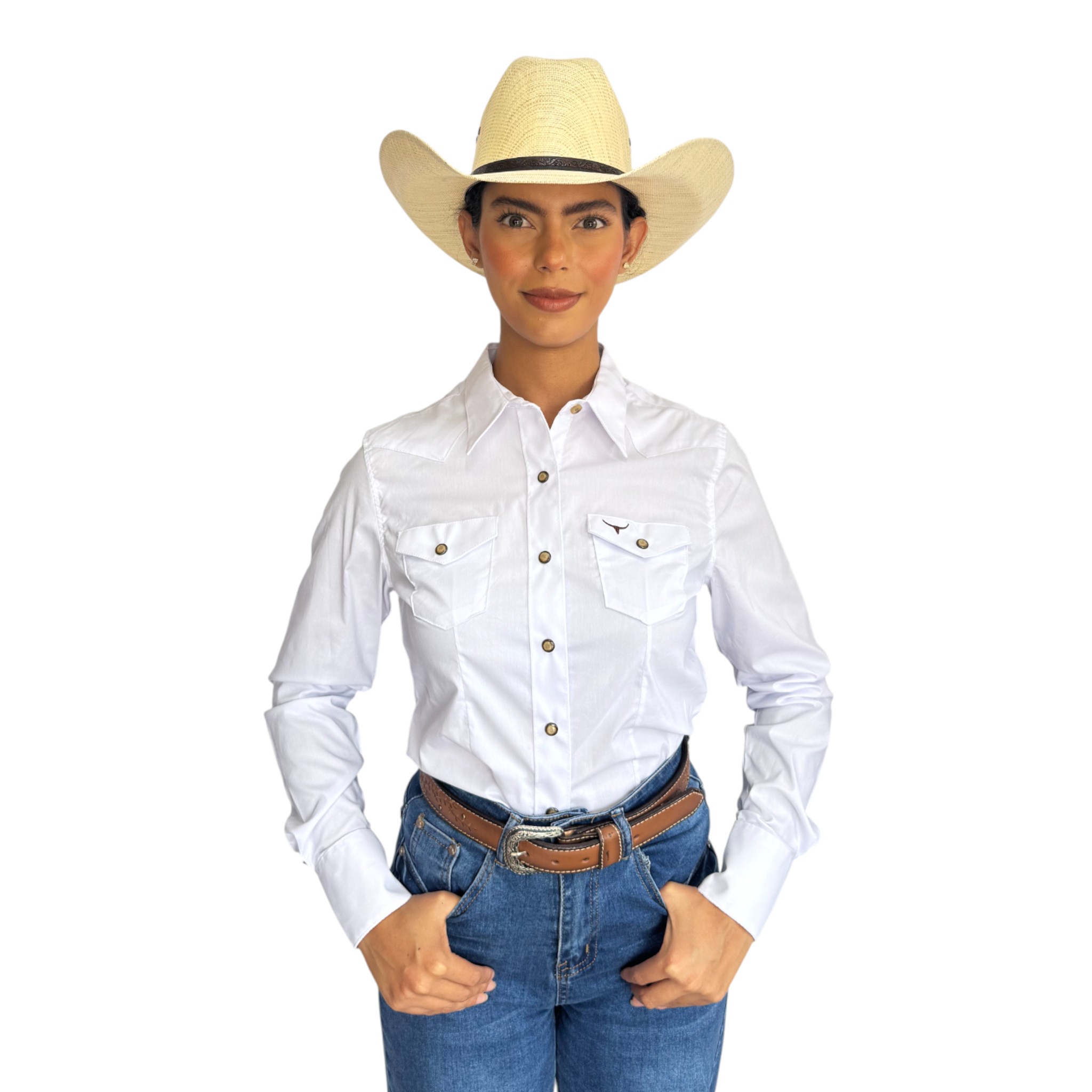 CAMISA RODEO WEST LISA BLANCA