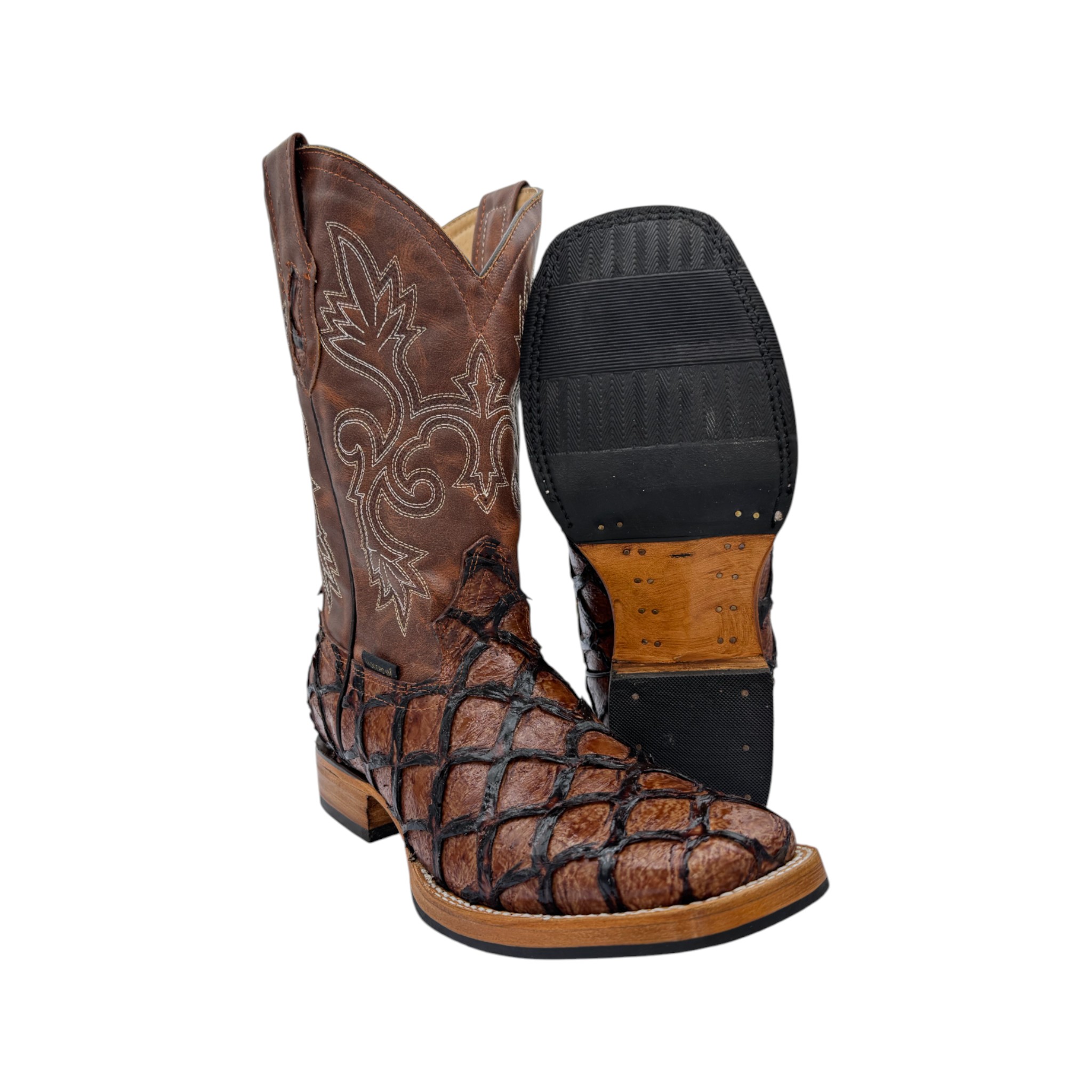 BOTA VAQUERO SM HORMA RODEO IMIT. PESCADO COÑAC.