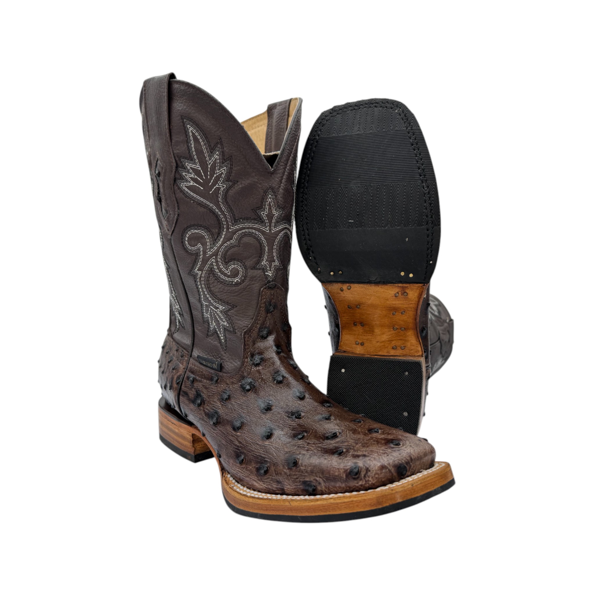 BOTA VAQUERO SM HORMA RODEO IMIT. AVESTRUZ CAFE C.